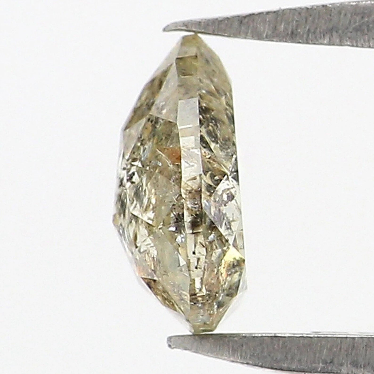 0.42 Ct Natural Loose Pear Shape Diamond Yellow Green Color Pear Cut Diamond 5.55 MM Natural Yellow Green Color Pear Rose Cut Diamond NQ129