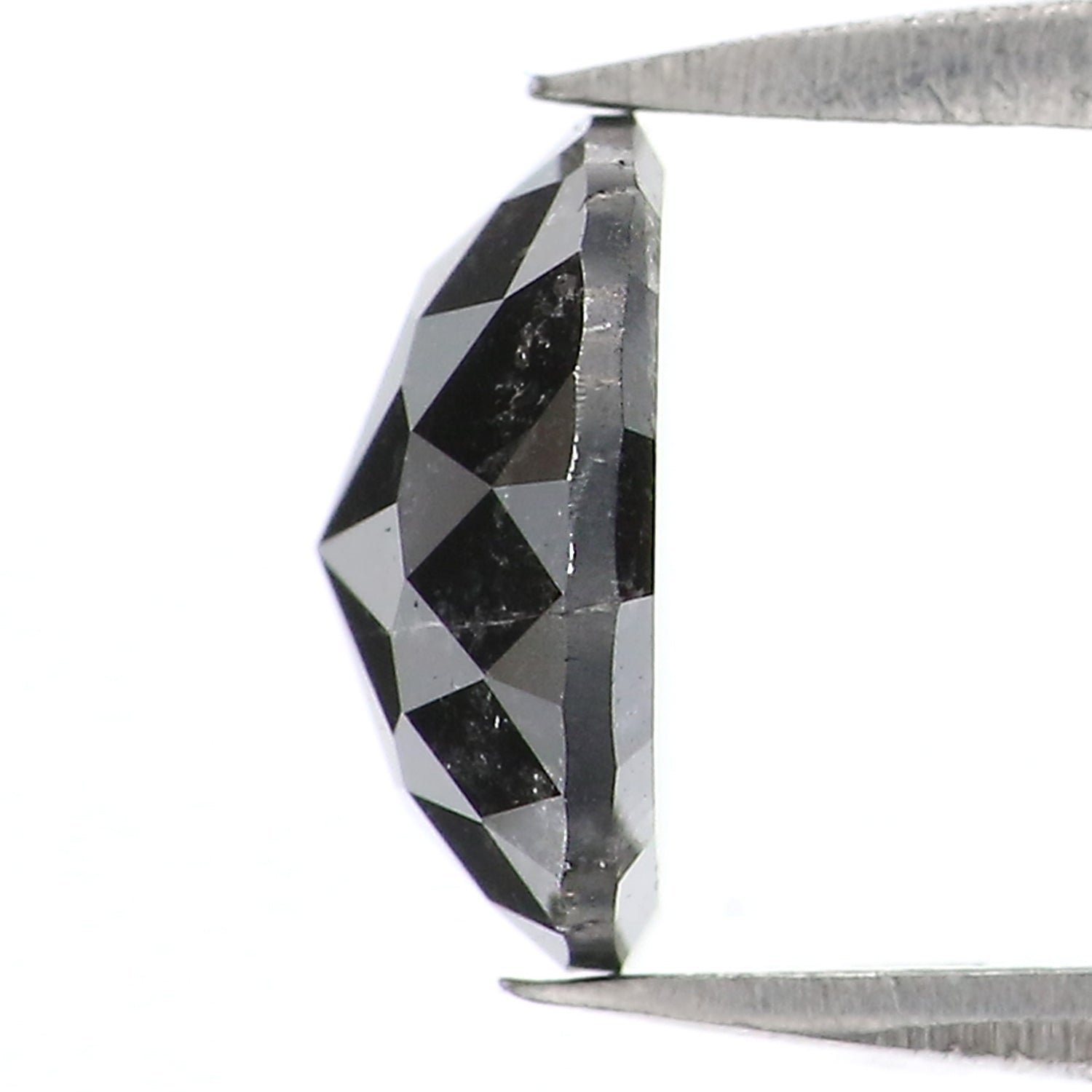 1.40 CT Natural Loose Round Rose Cut Diamond Salt And Pepper Round Diamond 7.55 MM Natural Loose Black Grey Color Rose Cut Diamond LC34