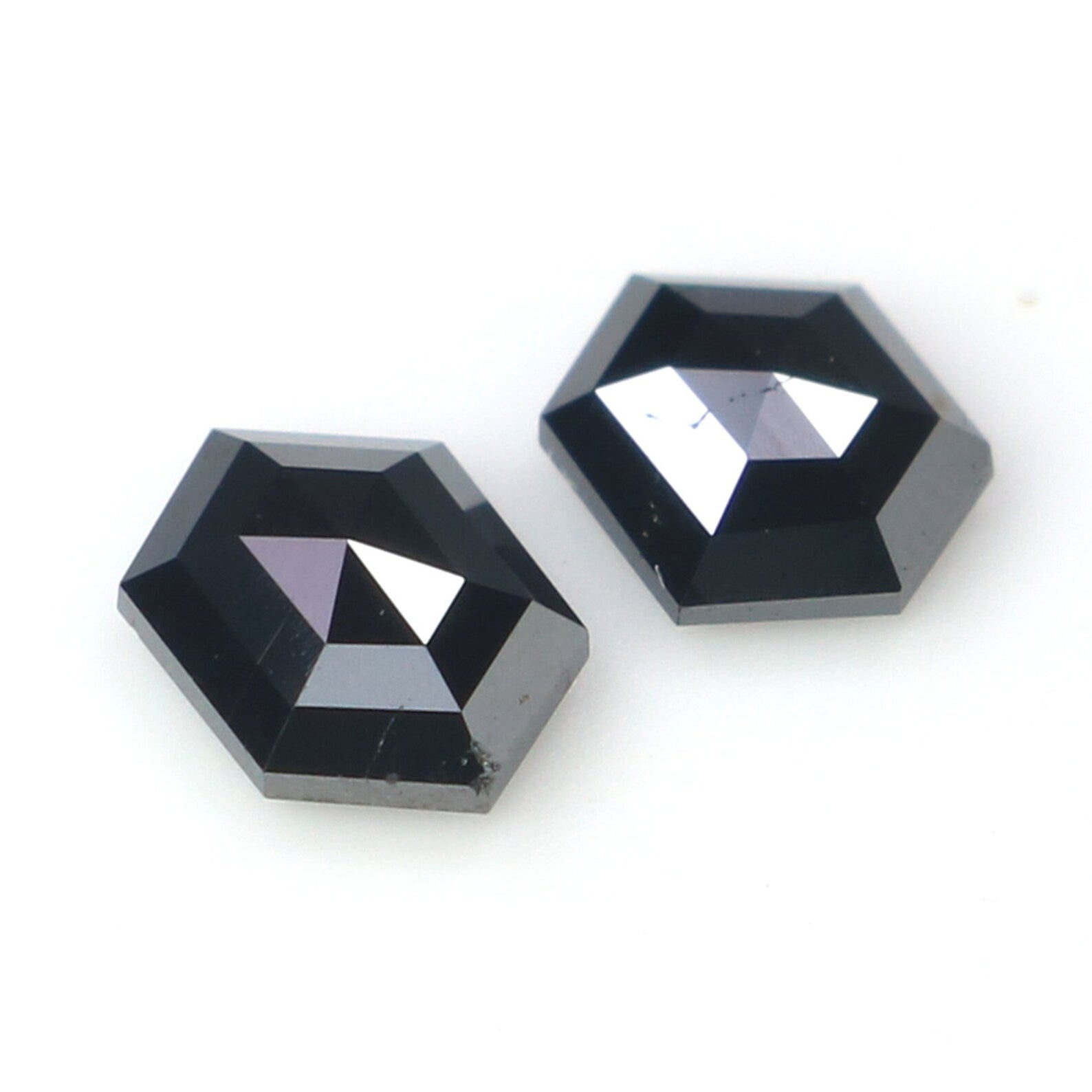Natural Loose Hexagon Diamond, Hexagon Black Color Diamond, Natural Loose Diamond, Hexagon Rose Cut Diamond 0.53 CT Hexagon Shape N2280