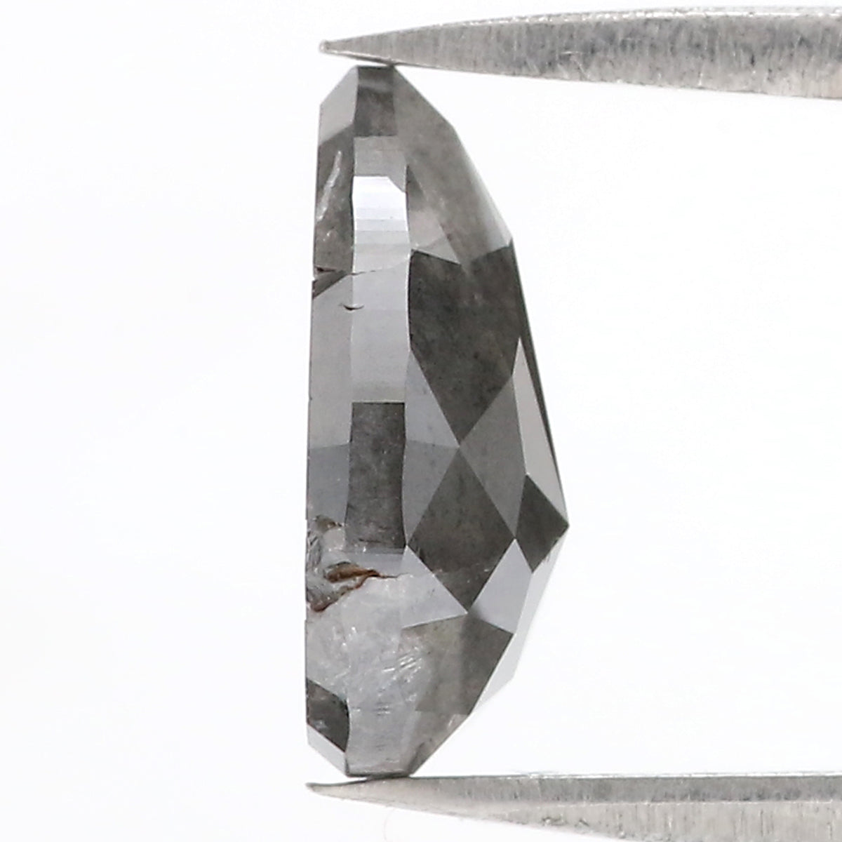 3.14 CT Natural Loose Pear Shape Diamond Salt And Pepper Pear Rose Cut Diamond 11.65 MM Natural Black Grey Color Pear Shape Diamond LQ3074