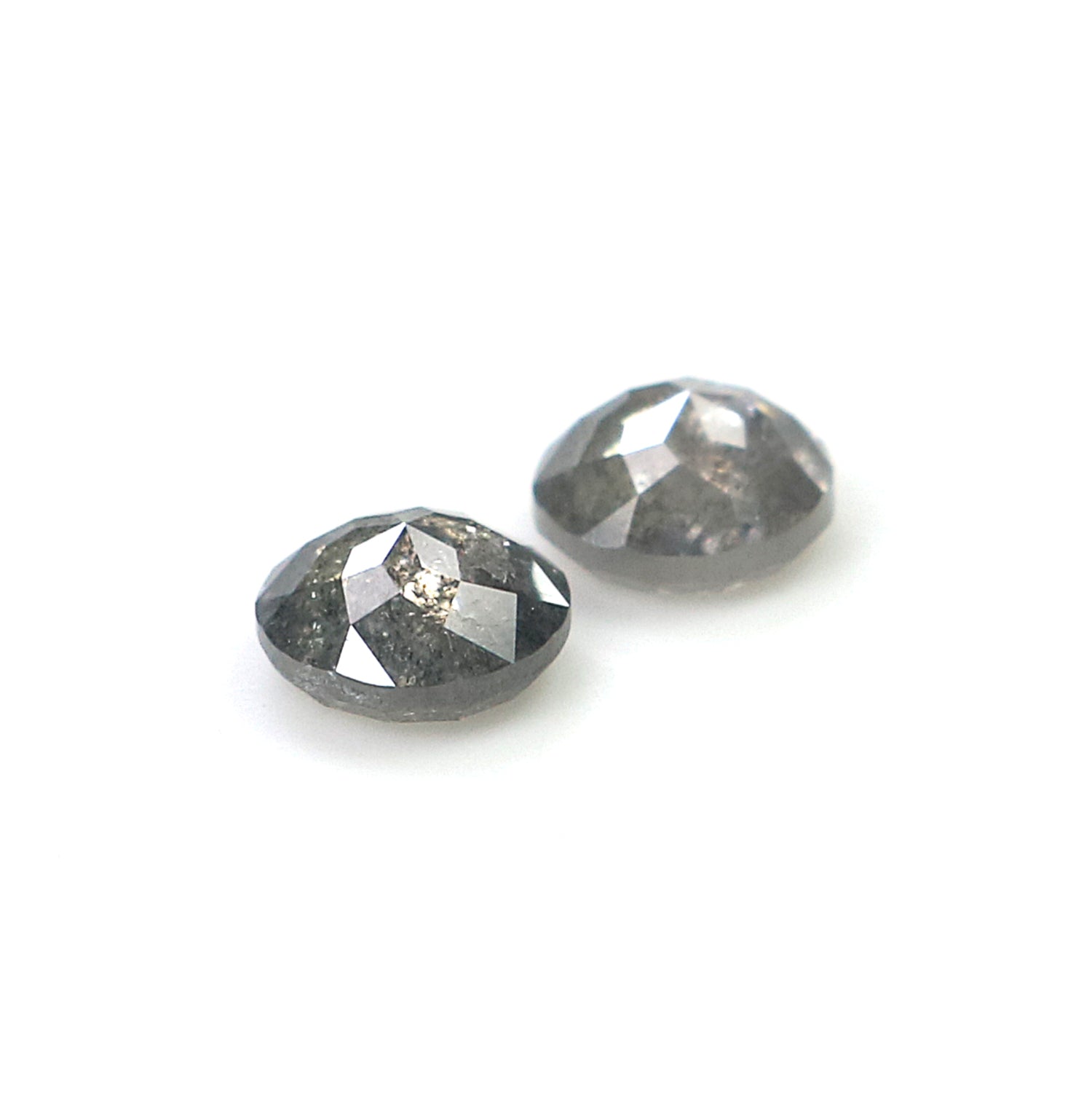 0.85 CT Natural Loose Round Rose Cut Pair Diamond Salt And Pepper Rose Cut Diamond 4.45 MM Natural Black Grey Round Rose Cut Diamond QL6309