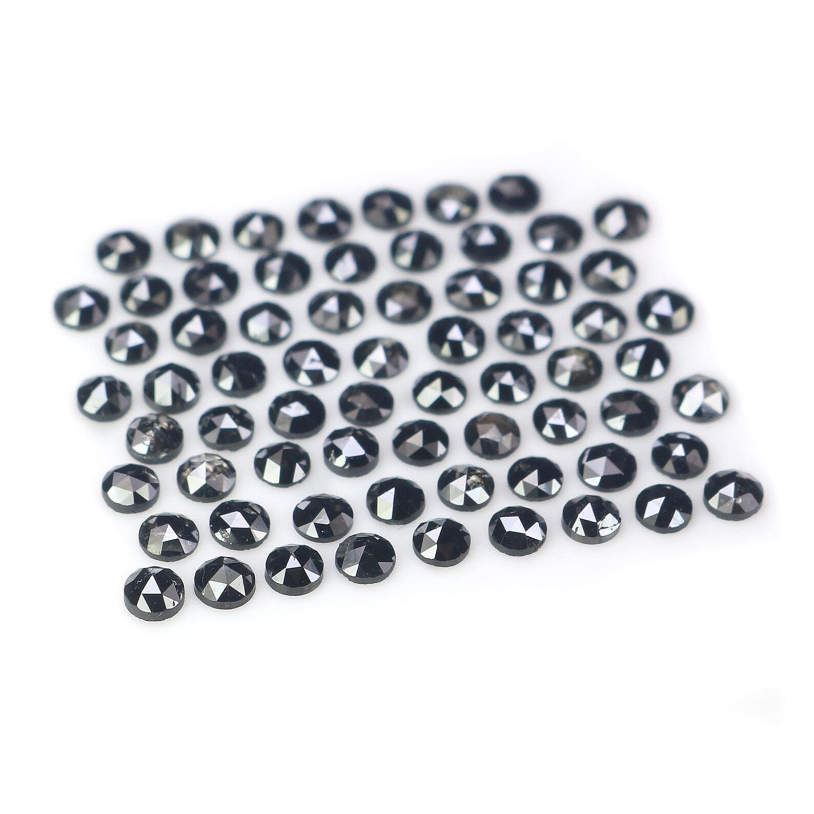 2.91 CT Natural Loose Round Shape Diamond Black Color Round Diamond 2.10 MM Natural Loose Diamond Black Color Round Rose Cut Diamond NQ1808