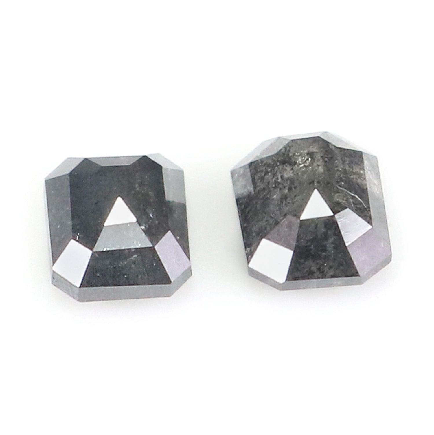 0.49 CT Natural Loose Emerald Pair Shape Diamond Salt And Pepper Emerald Diamond 4.00 MM Black Grey Color Emerald Rose Cut Diamond N2150