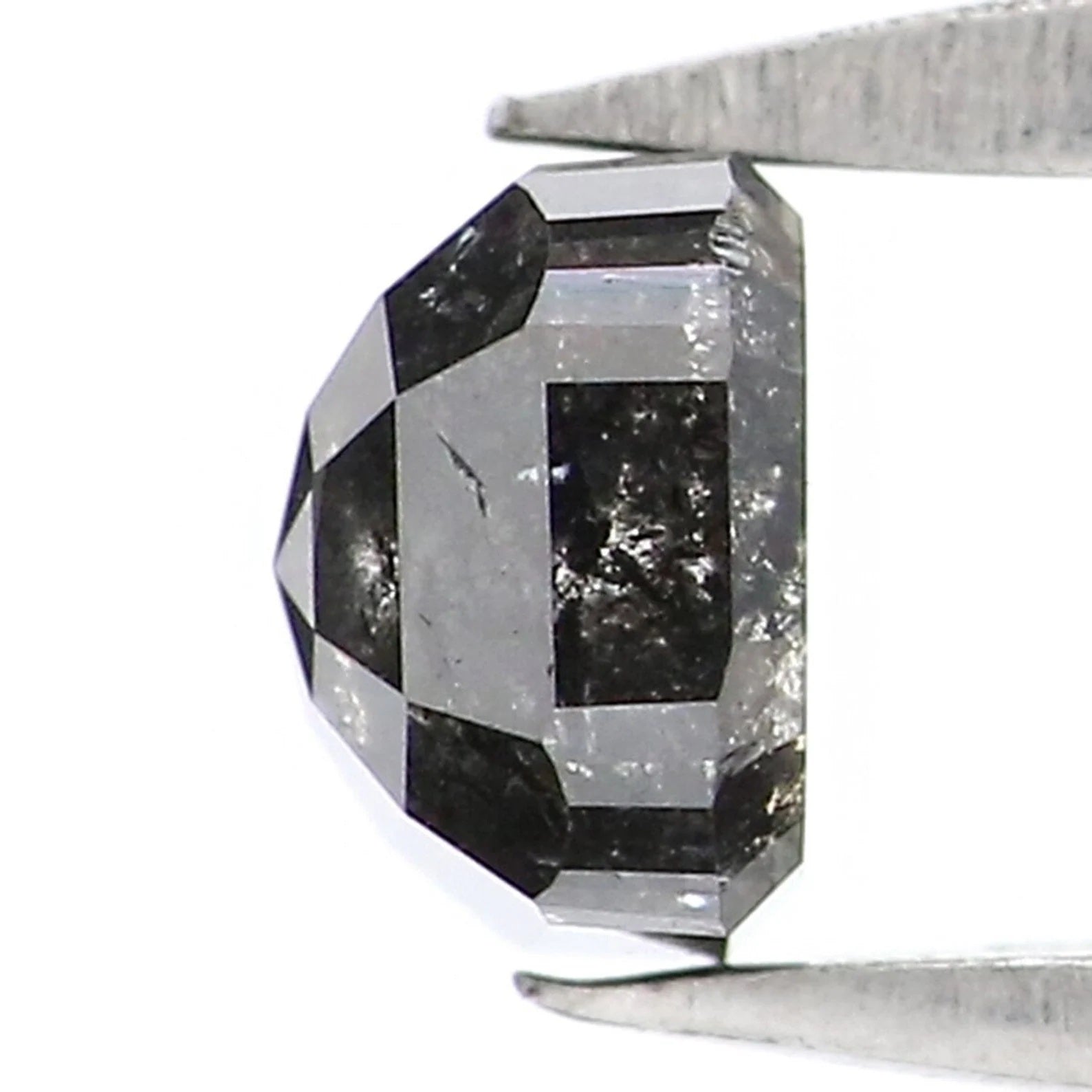 0.45 CT Natural Loose Radiant Cut Diamond Salt And Pepper Diamond 3.95 MM Natural Diamond Black Grey Color Radiant Rose Cut Diamond NQ9273