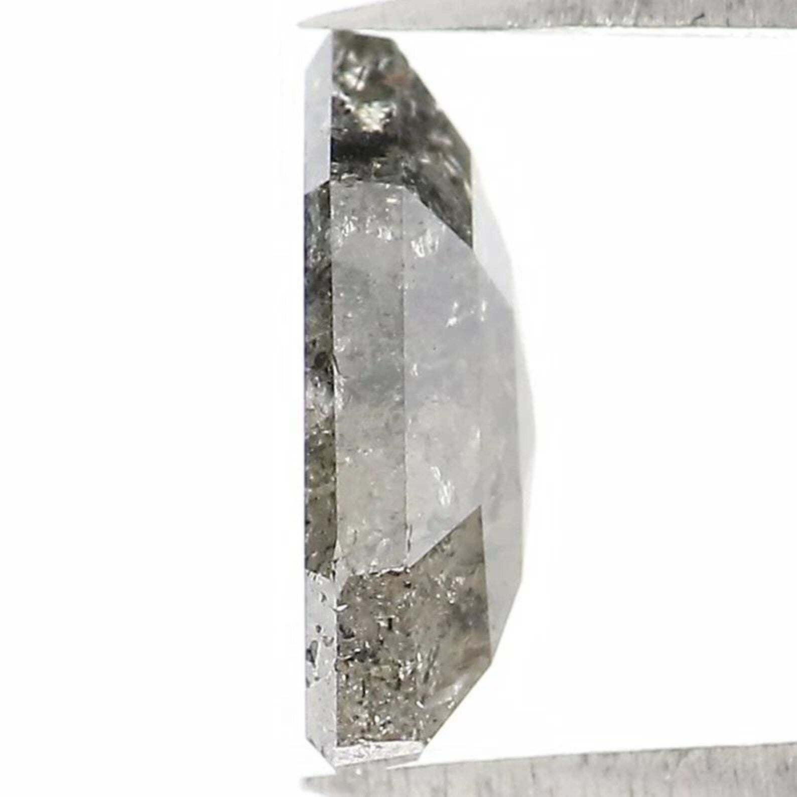 1.15 CT Natural Loose Shield Shape Diamond Salt And Pepper Shield Diamond 8.50 MM Natural Black Grey Color Shield Rose Cut Diamond NQ1586