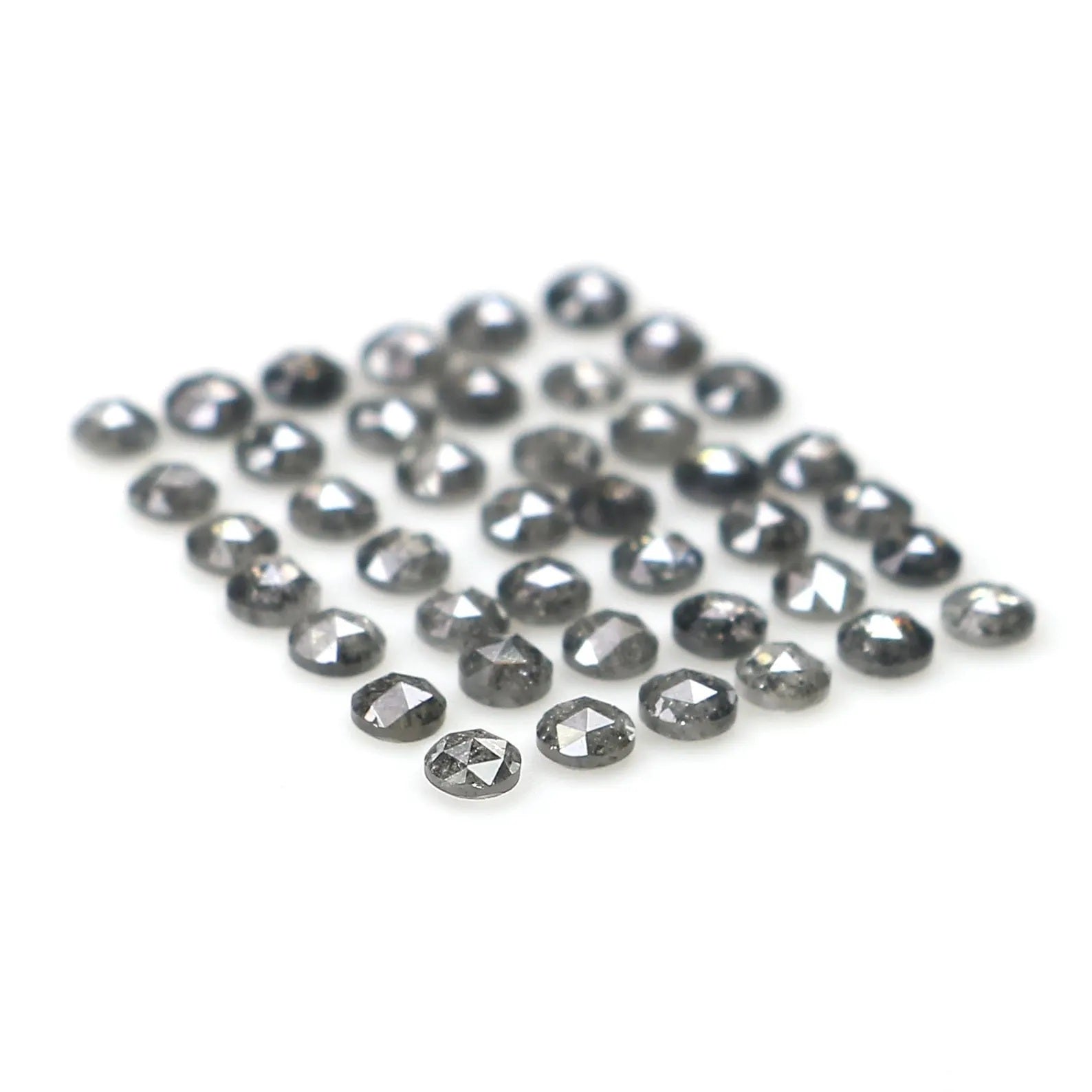 1.08 CT Natural Loose Round Rose Cut Diamond Salt And Pepper Round Diamond 1.70 MM Natural Black Grey Color Round Rose Cut Diamond NQ1558