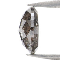Natural Loose Oval Diamond, Salt And Pepper Oval Diamond, Natural Loose Diamond, Oval Rose Cut Diamond, 0.78 CT Oval Shape Diamond L2958