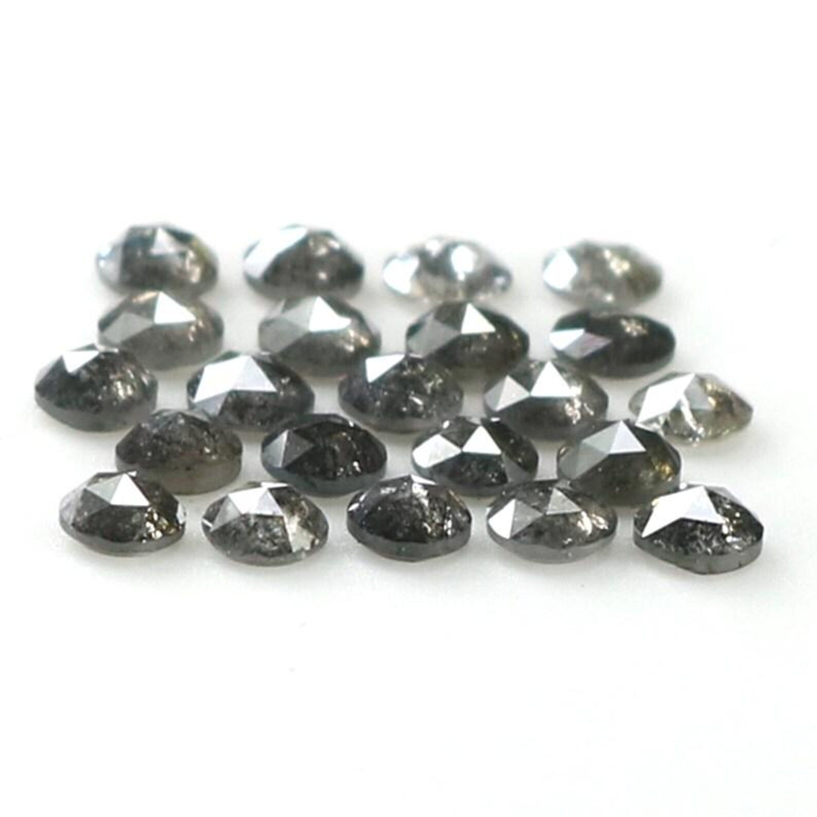 1.14 CT Natural Loose Round Shape Diamond Salt And Pepper Round Diamond 2.30 MM Natural Loose Black Grey Color Round Rose Cut Diamond NQ1837