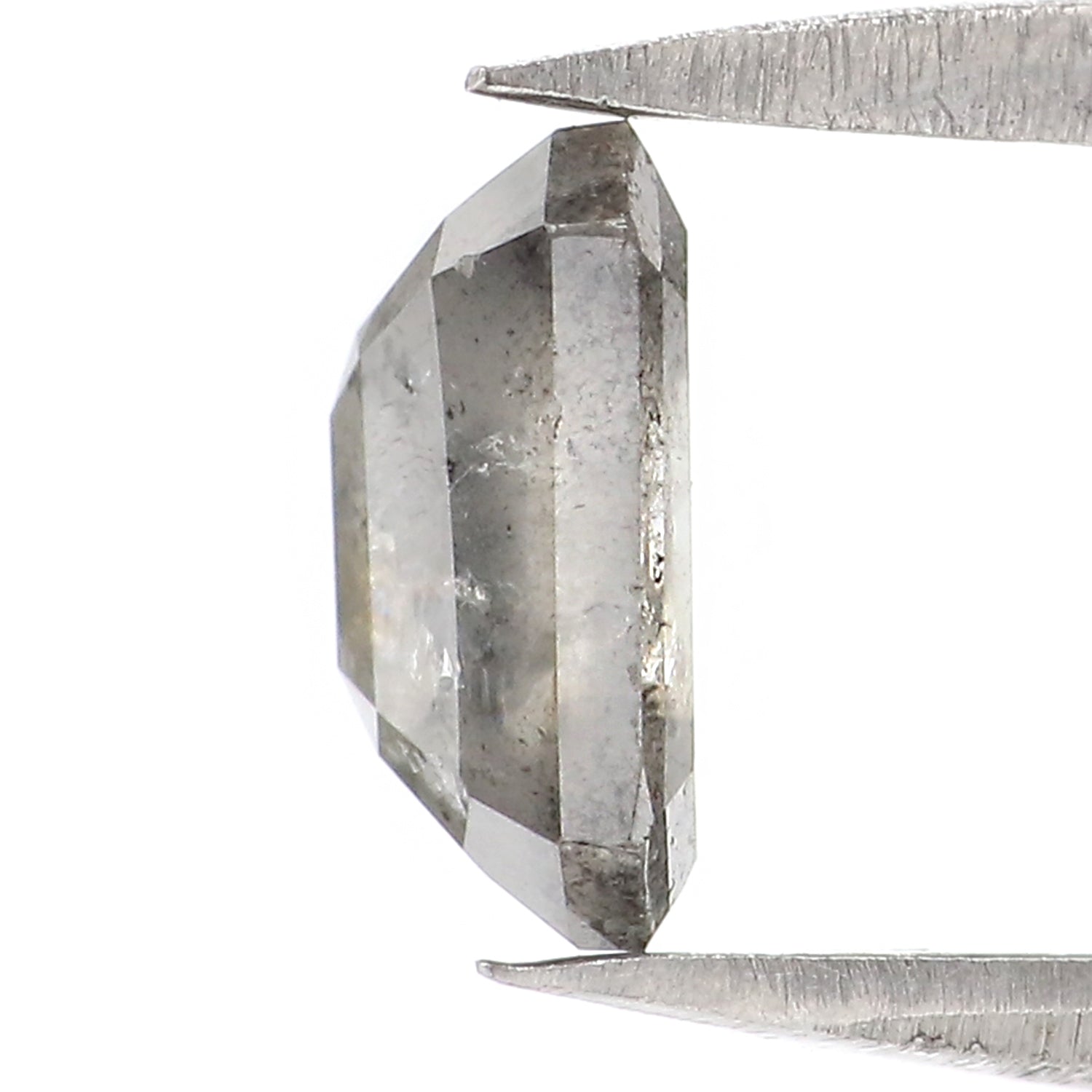 1.27 CT Natural Loose Emerald Shape Diamond Salt And Pepper Emerald Diamond 7.15 MM Natural Black Grey Color Emerald Rose Cut Diamond LC27