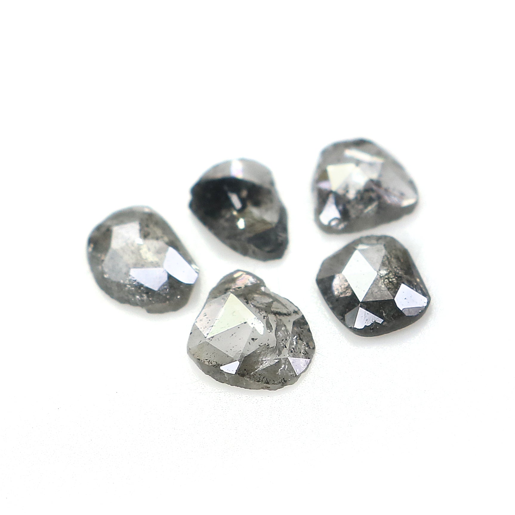 1.06 Ct Natural Loose Slice Shape Diamond Salt And Pepper Slice Cut Diamond 4.40 MM Natural Black Grey Diamond Irregular Cut Diamond LQ1514