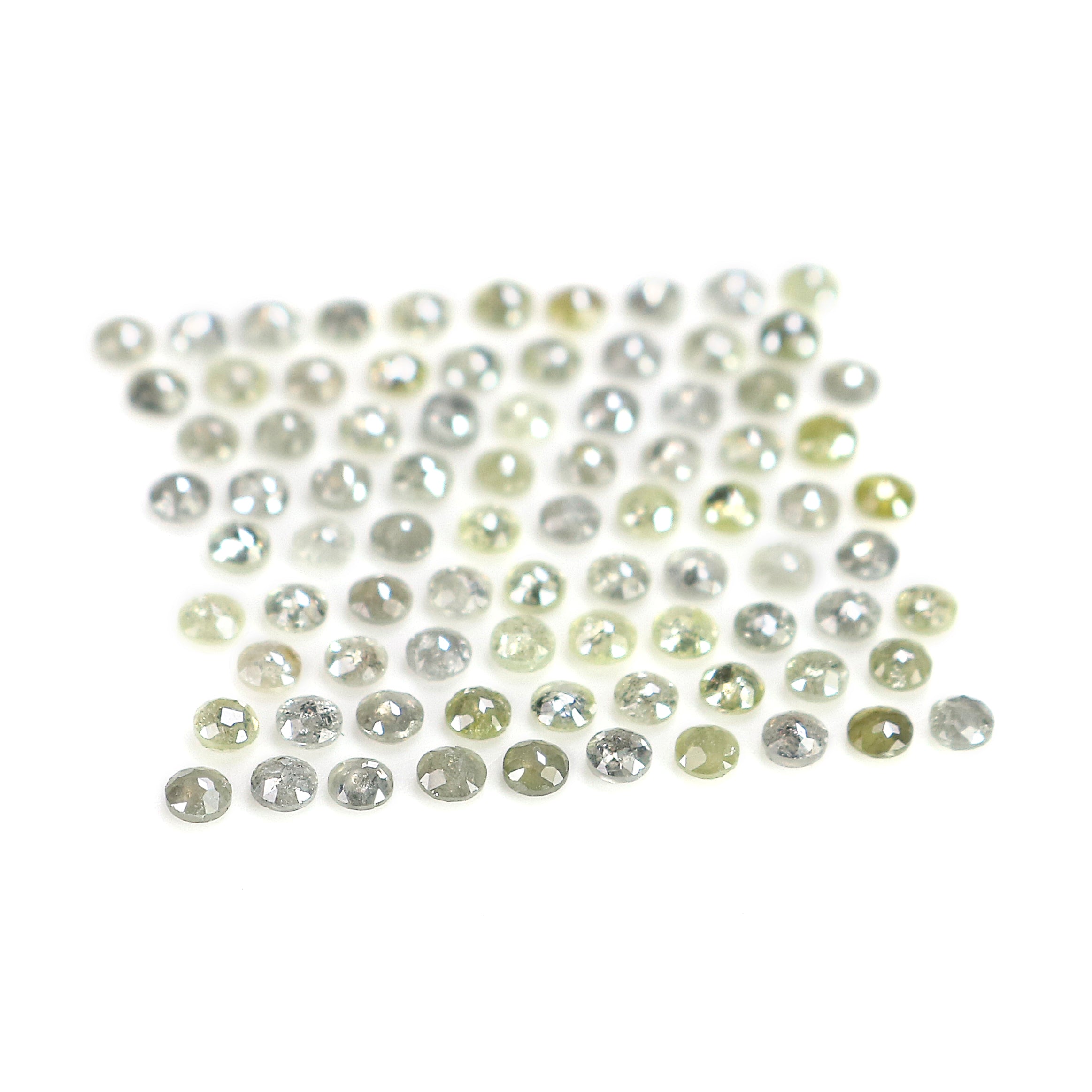 2.68 CT Natural Loose Round Rose Cut Diamond Grey Color Round Shape Diamond 1.80 MM Natural Loose Yellow Color Round Rose Cut Diamond LQ092