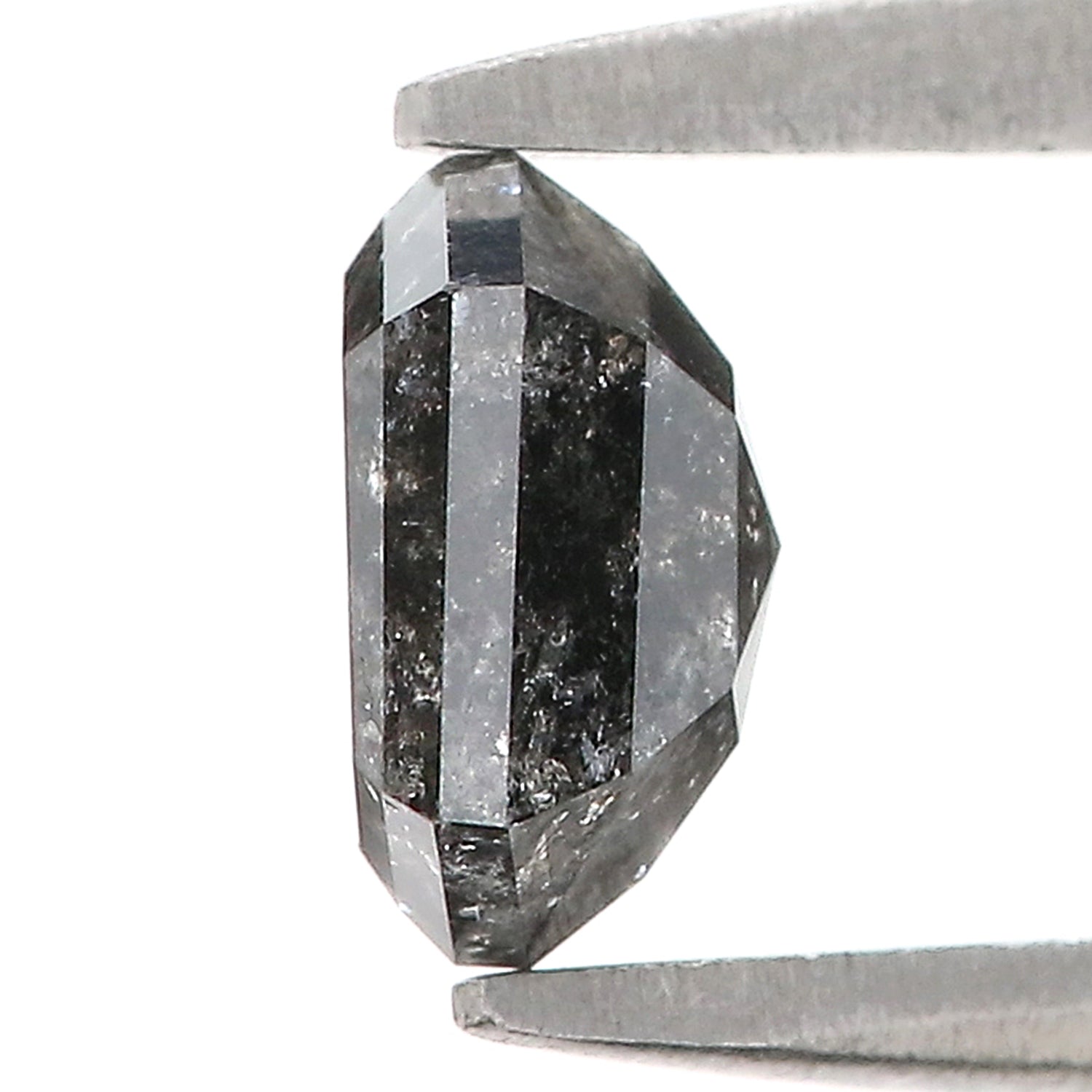 0.89 Ct Natural Loose Hexagon Shape Diamond Salt And Pepper Diamond 6.15 MM Natural Black Grey Color Diamond Hexagon Rose Cut Diamond LQ2968