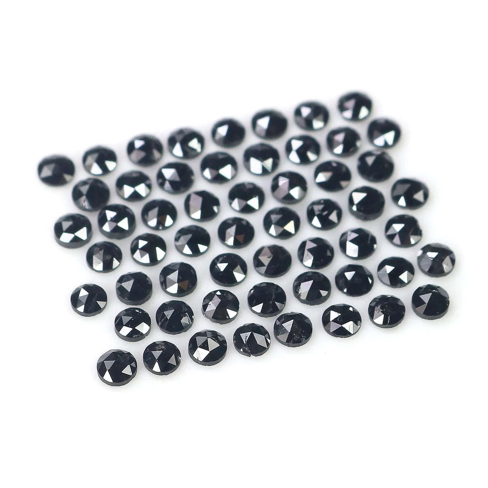 3.15 CT Natural Loose Round Shape Diamond Black Color Round Diamond 2.30 MM Natural Loose Diamond Black Color Round Rose Cut Diamond NQ1779