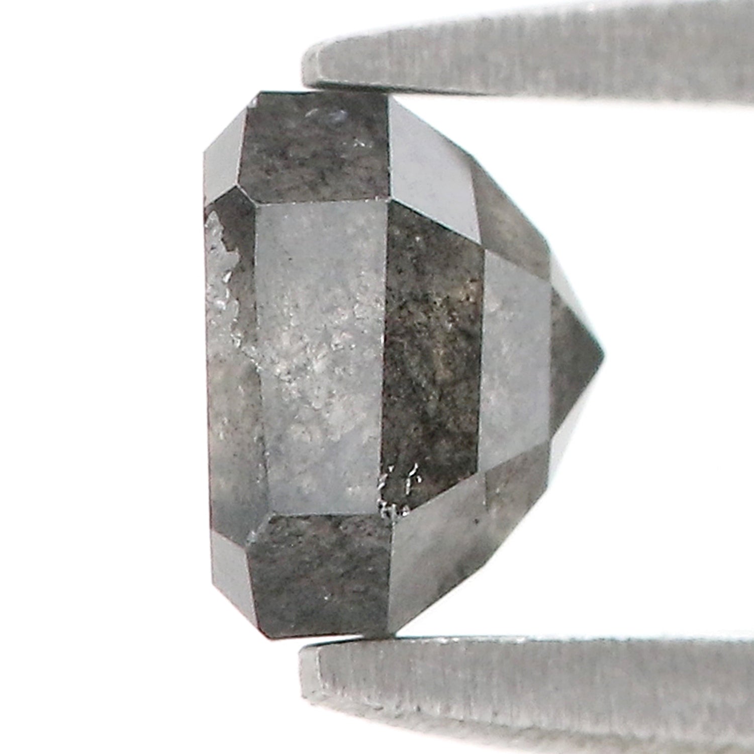 0.87 CT Natural Loose Radiant Shape Diamond Salt And Pepper Radiant Cut Diamond 4.90 MM Natural Black Grey Radiant Rose Cut Diamond LQ5859