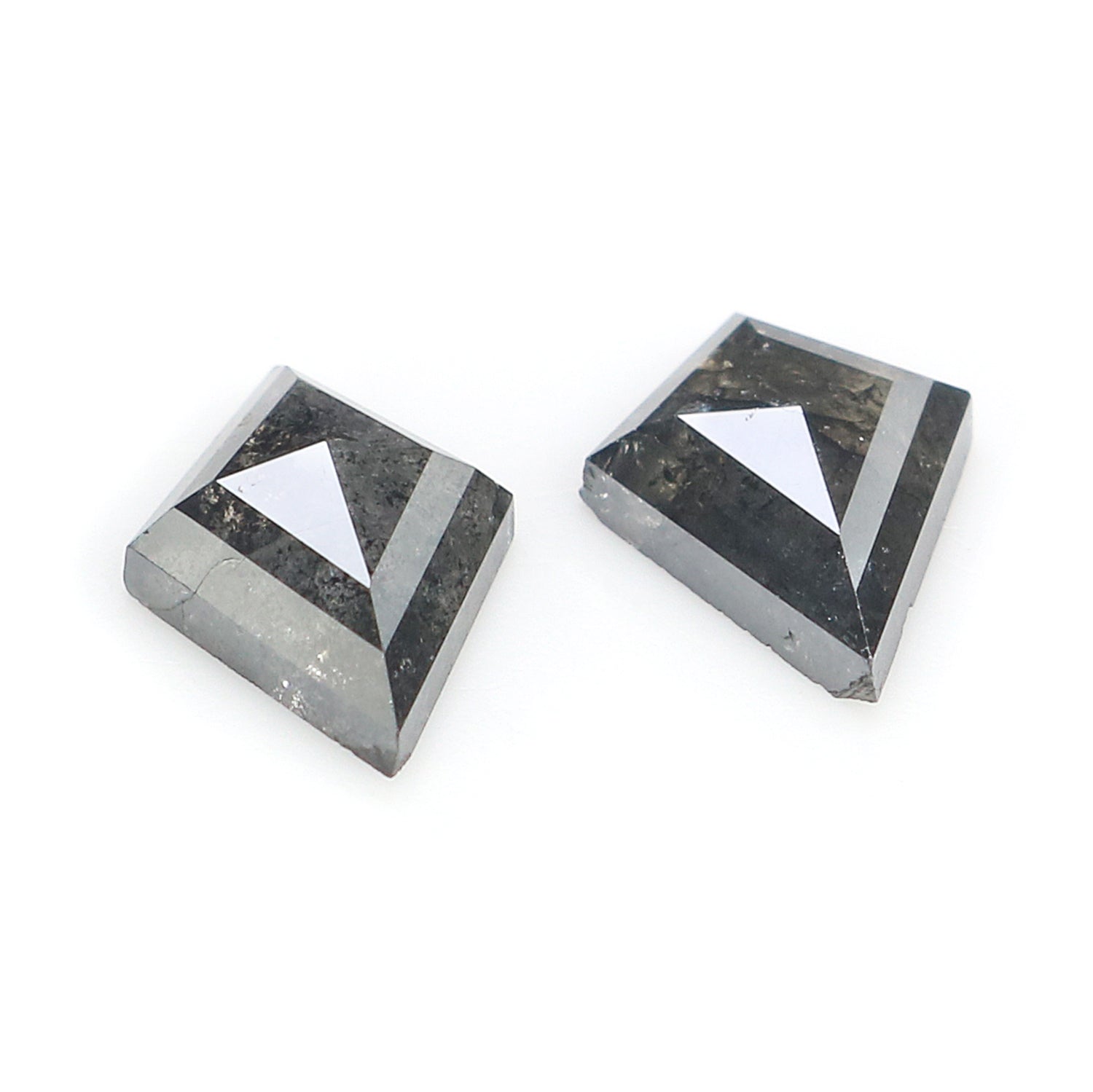 1.31 CT Natural Loose Kite Cut Pair Diamond Salt And Pepper Kite Diamond 8.15 MM Natural Loose Black Grey Color Kite Rose Cut Diamond L3444