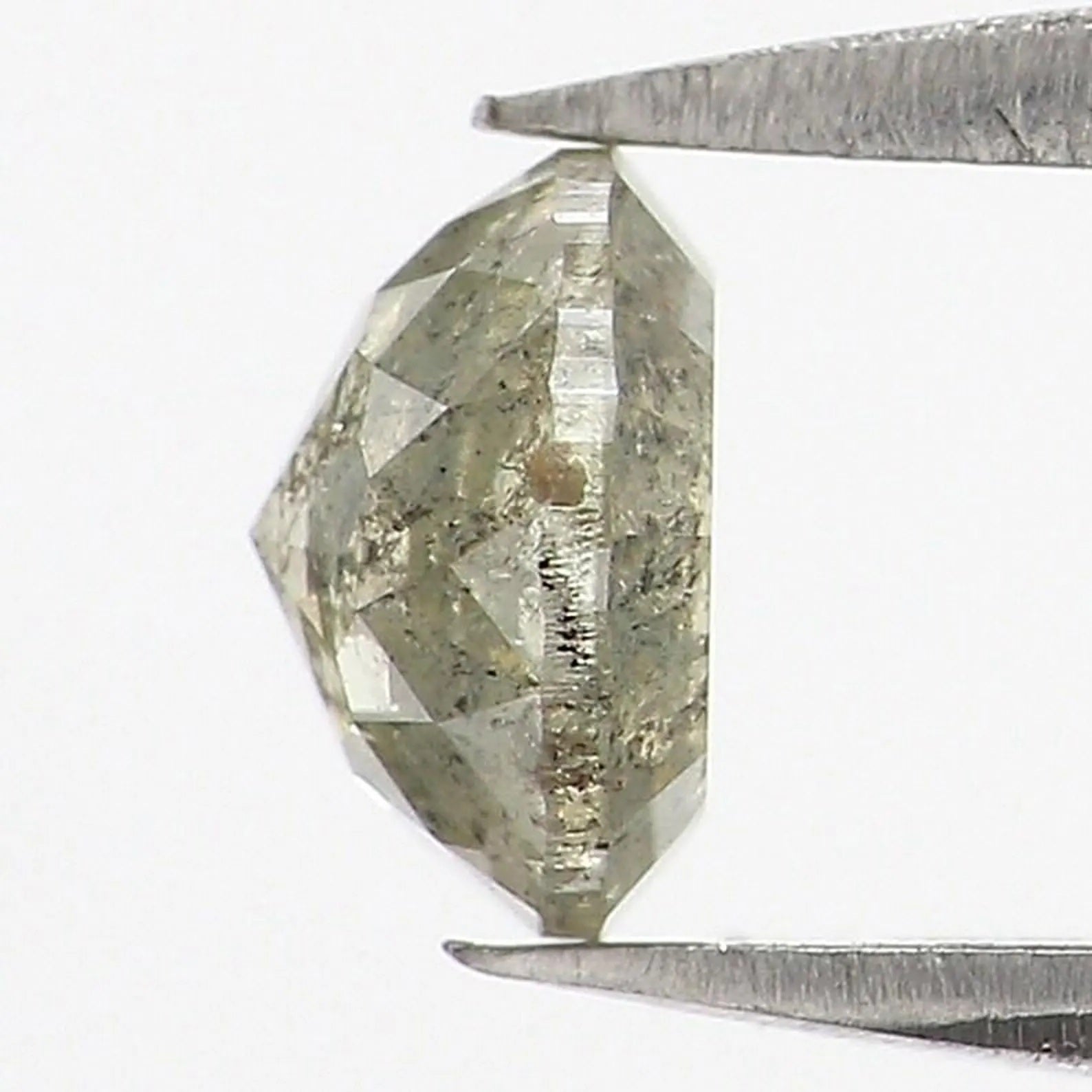 0.64 CT Natural Loose Round Shape Diamond Grey Color Round Cut Diamond 5.10 MM Natural Diamond Green Color Round Rose Cut Diamond NQ396