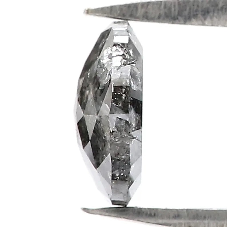 0.97 CT Natural Loose Round Cut Diamond Salt And Pepper Round Diamond 6.70 MM Natural Diamond Black Grey Color Round Rose Cut Diamond QN1131