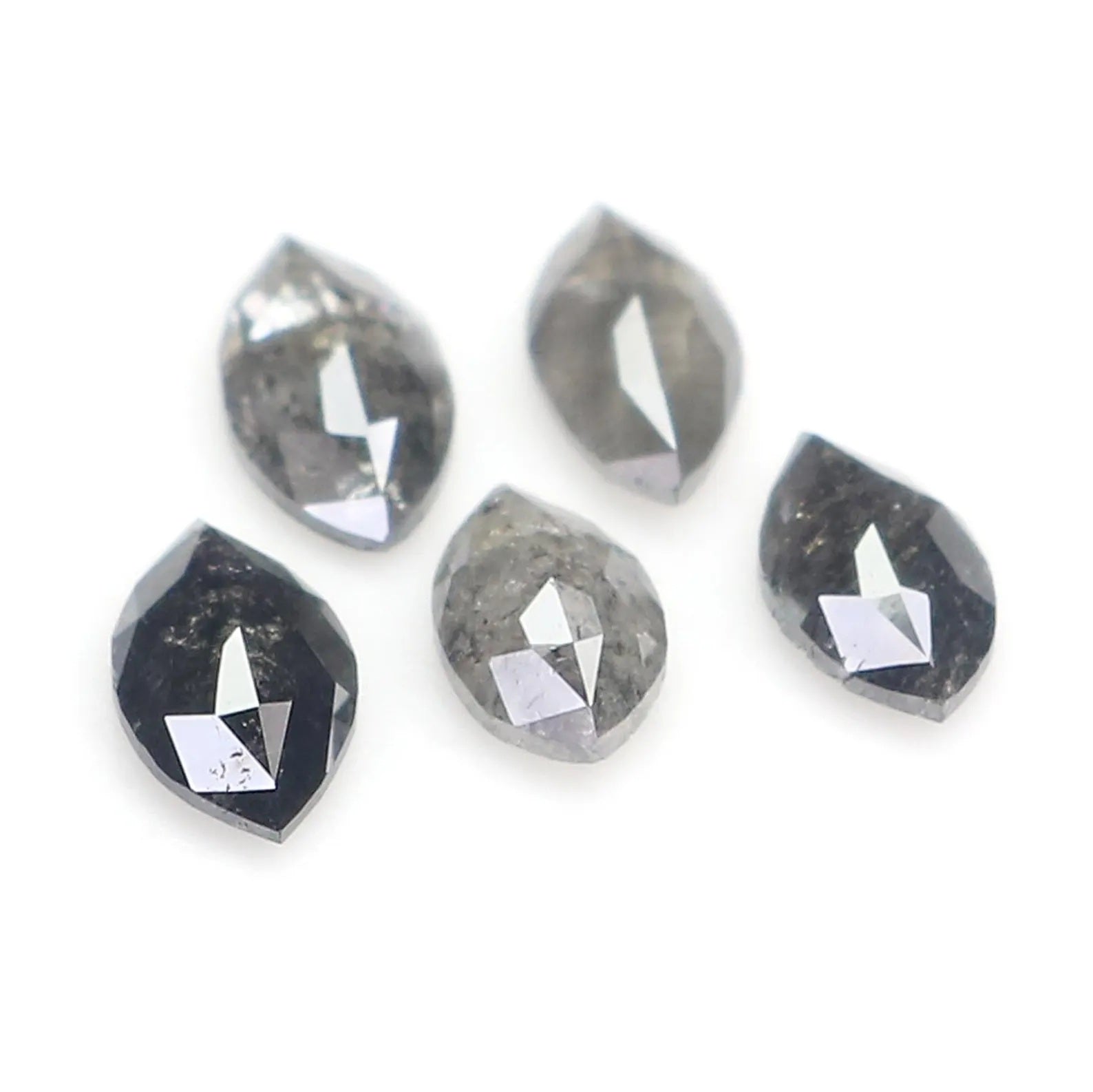 0.55 CT Natural Loose Marquise Shape Diamond Salt And Pepper Marquise Diamond 4.90 MM Natural Black Grey Marquise Rose Cut Diamond NQ2422