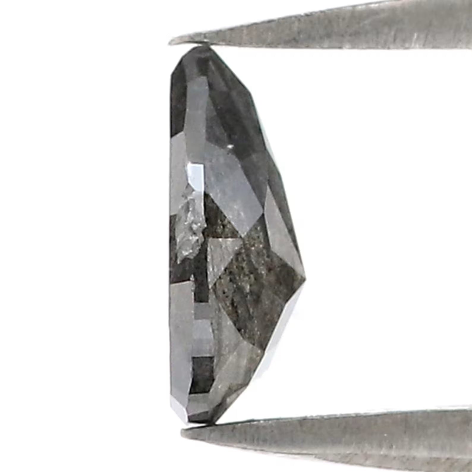 0.70 CT Natural Loose Pear Shape Diamond Salt And Pepper Diamond 7.20 MM Natural Loose Black Grey Color Pear Shape Rose Cut Diamond QN9960
