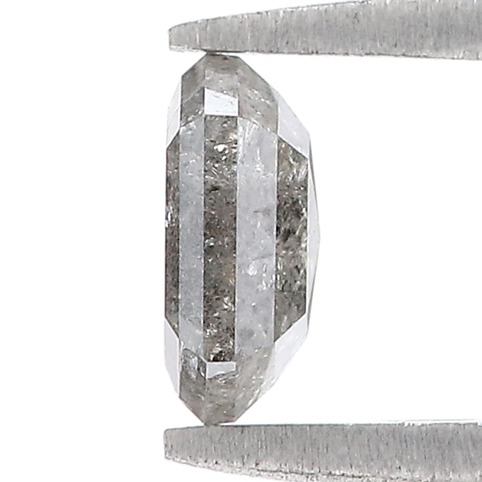 0.88 Ct Natural Loose Hexagon Shape Diamond Salt And Pepper Hexagon Diamond 6.55 MM Natural Diamond Black Grey Color Hexagon Diamond QN1460