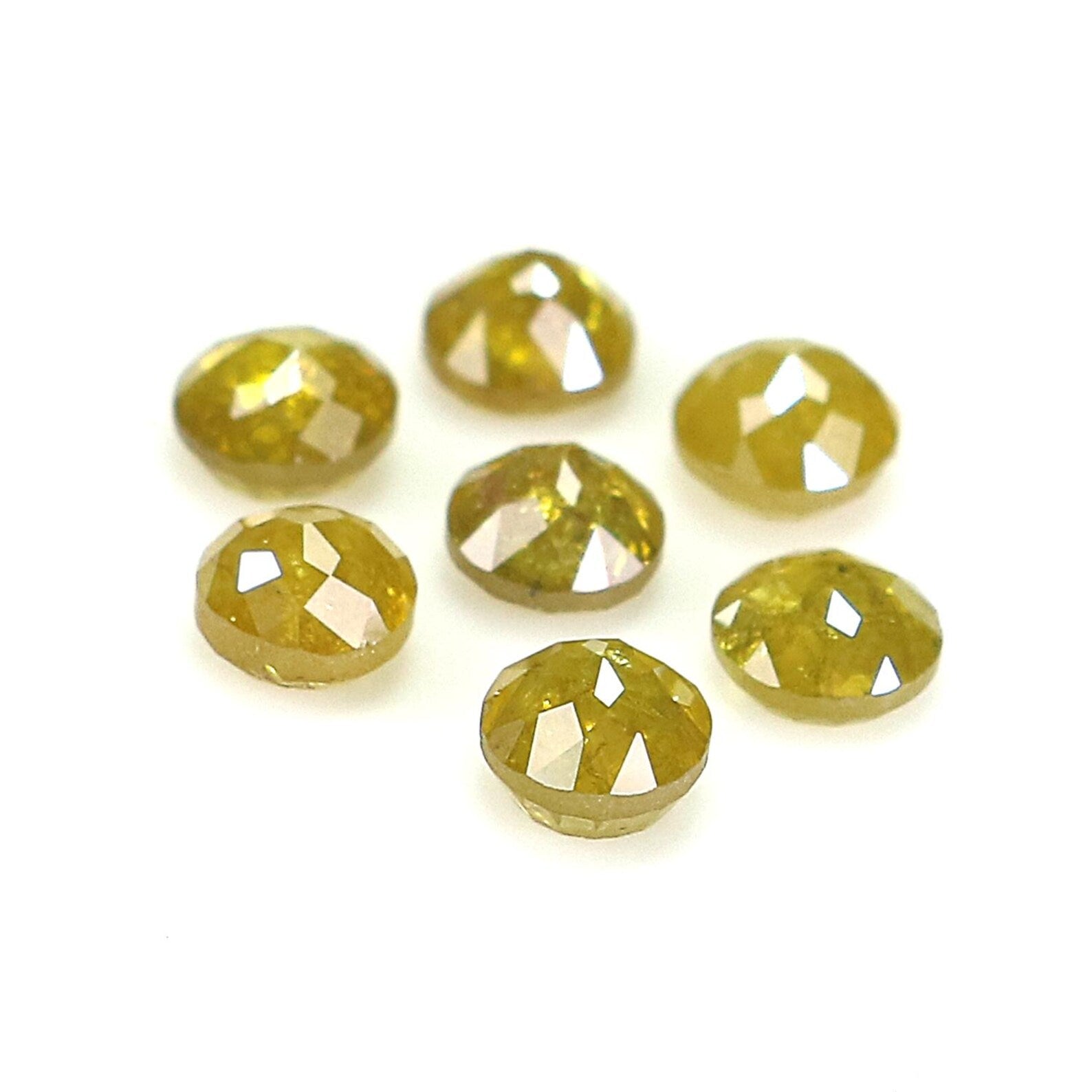 1.37 CT Natural Loose Round Rose Cut Diamond Yellow Color Round Shape Diamond 3.40 MM Natural Yellow Color Round Rose Cut Diamond NQ2574