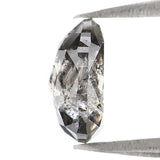 Natural Loose Oval Diamond, Salt And Pepper Oval Diamond, Natural Loose Diamond, Oval Rose Cut Diamond, 0.97 CT Oval Shape Diamond KDL9588