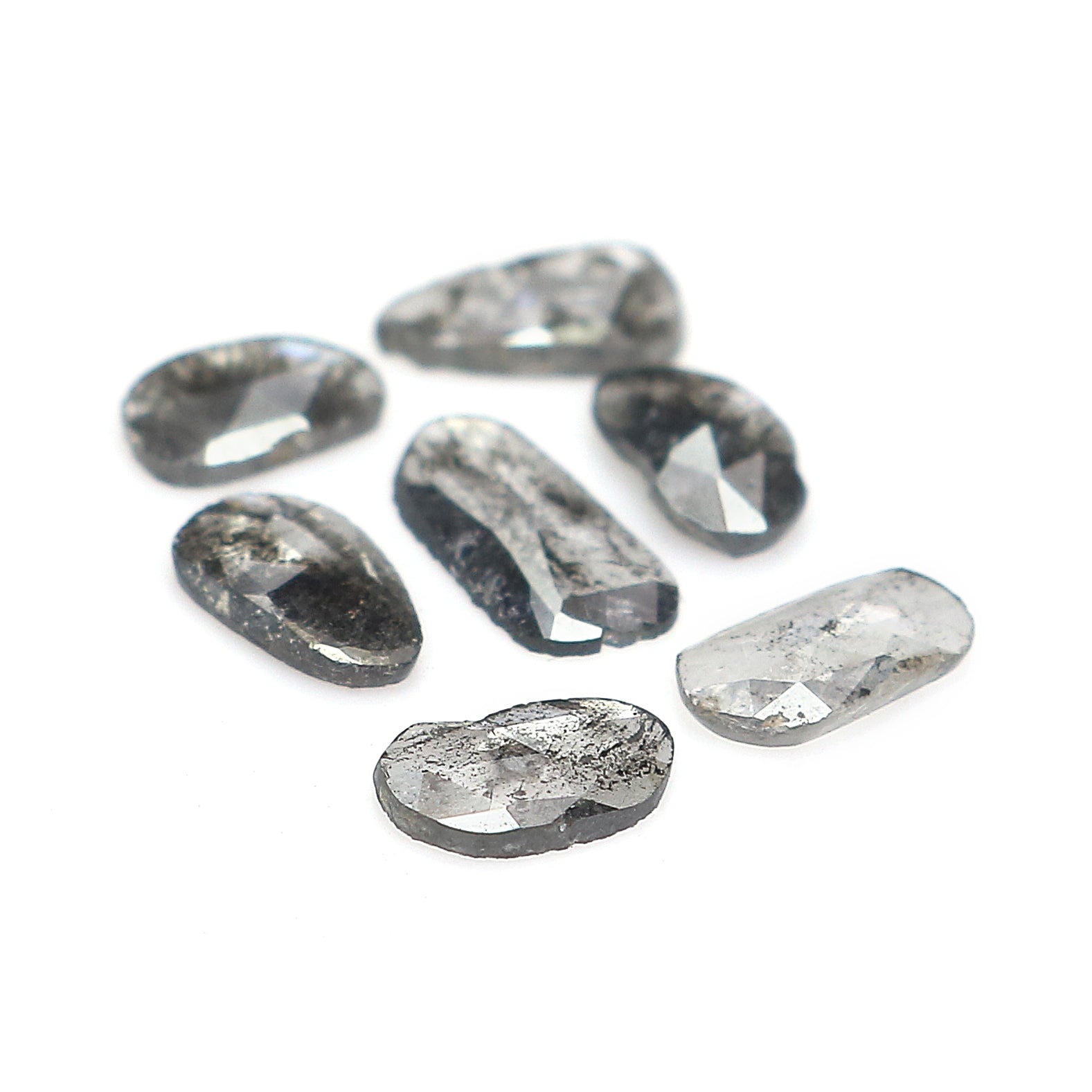 1.16 Ct Natural Loose Slice Shape Diamond Slice Salt And Pepper Diamond 4.80 MM Slice Natural Loose Diamond Slice Black Grey Diamond LQ3033