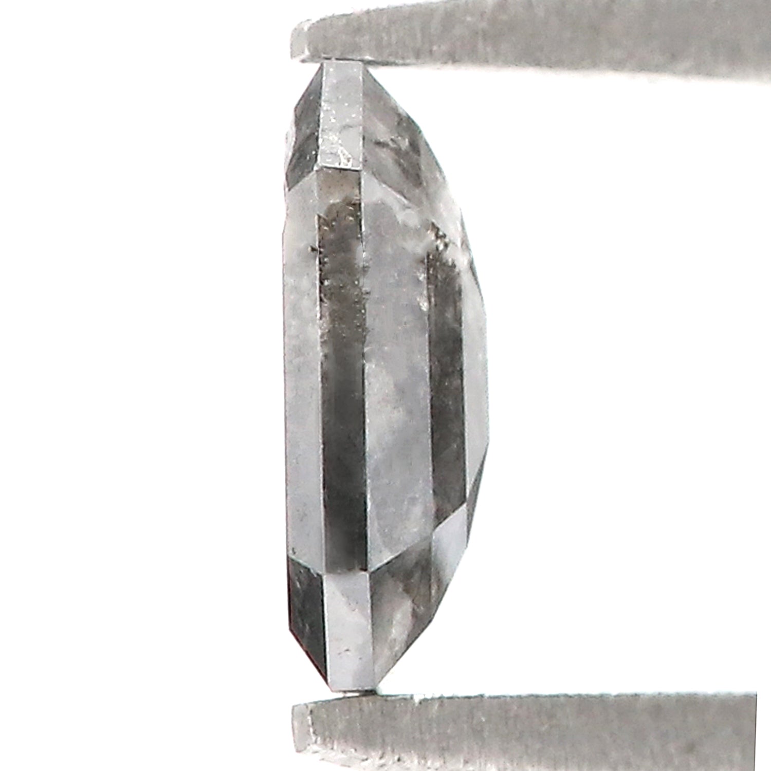 0.67 CT Natural Loose Emerald Shape Diamond Black Grey Color Emerald Cut Diamond 6.35 MM Salt And Pepper Emerald Rose Cut Diamond LQ3306