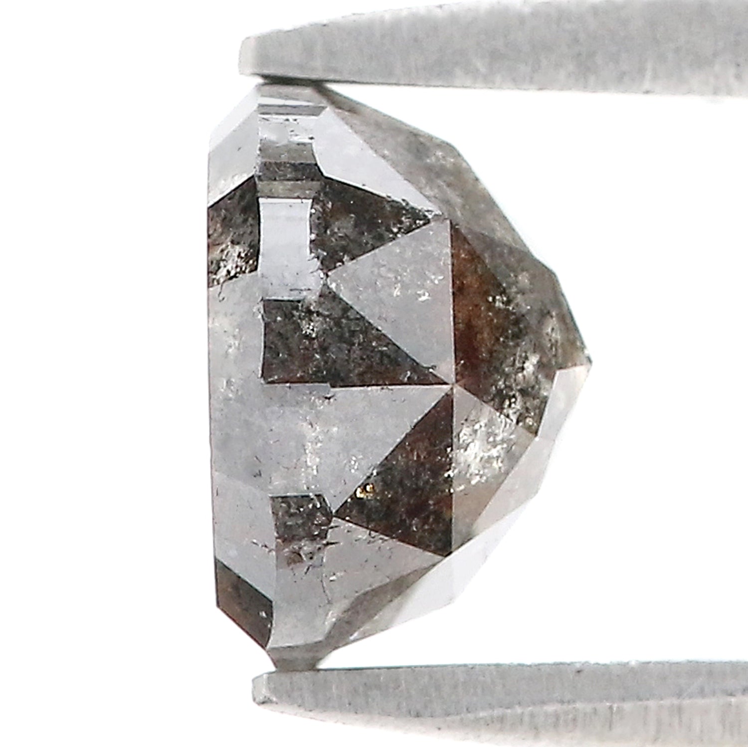 2.00 Ct Natural Loose Round Rose Cut Diamond Black Grey Color Rose Cut Diamond 7.20 MM Natural Loose Salt And Pepper Rose Cut Diamond QL674