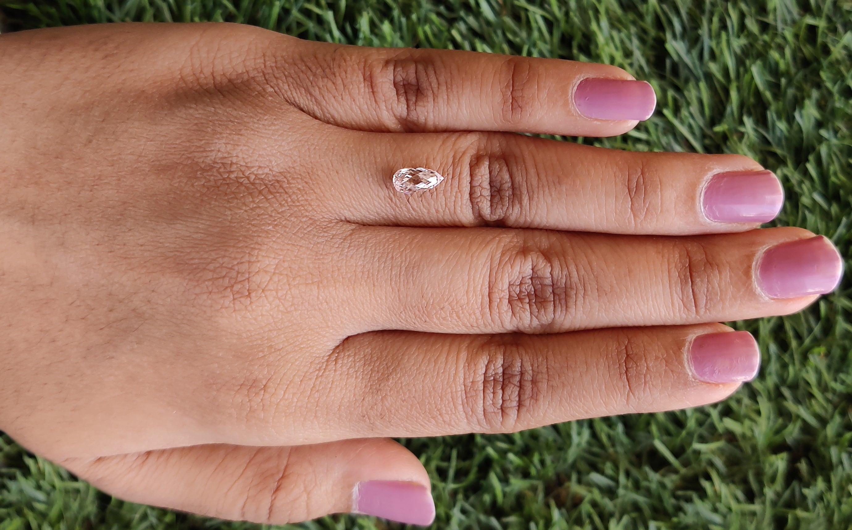 0.99 CT Lab Grown Briolette Cut Diamond Pink Color VS1 Clarity Diamond Lab Grown CVD Diamond Lab Created Drop Rose Cut Diamond L3497