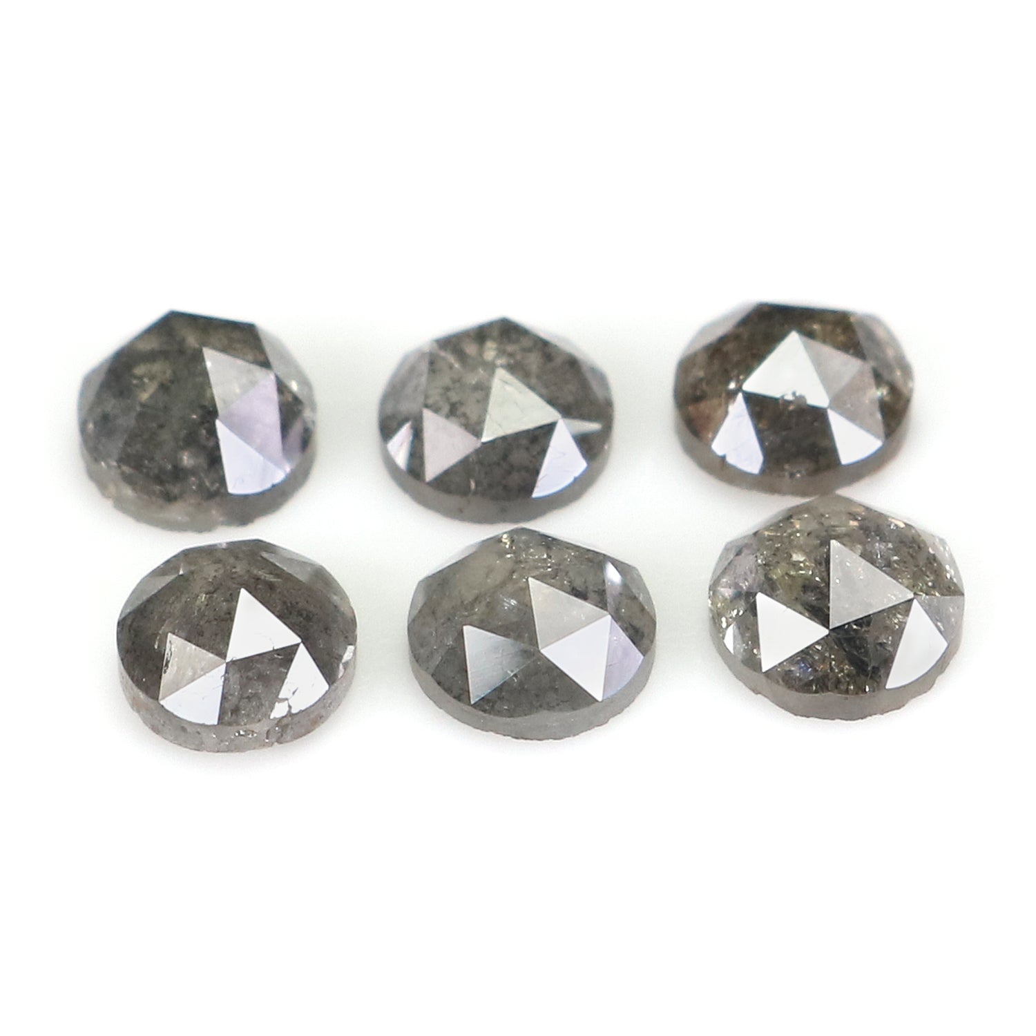 1.81 CT Natural Loose Round Shape Diamond Salt And Pepper Round Cut Diamond 3.90 MM Natural Black Grey Color Round Rose Cut Diamond NQ2060