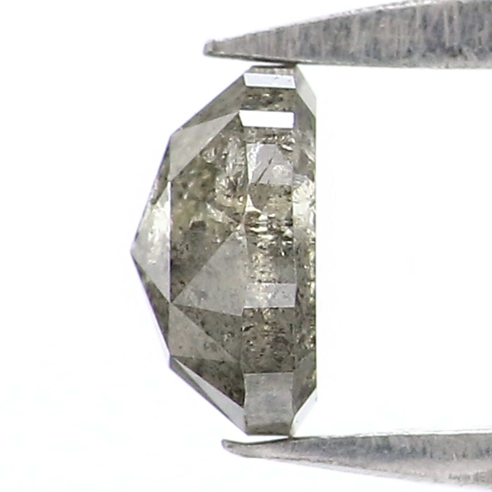 Natural Loose Oval Diamond, Salt And Pepper Oval Diamond, Natural Loose Diamond, Oval Rose Cut Diamond, 0.40 CT Oval Shape Diamond N9254