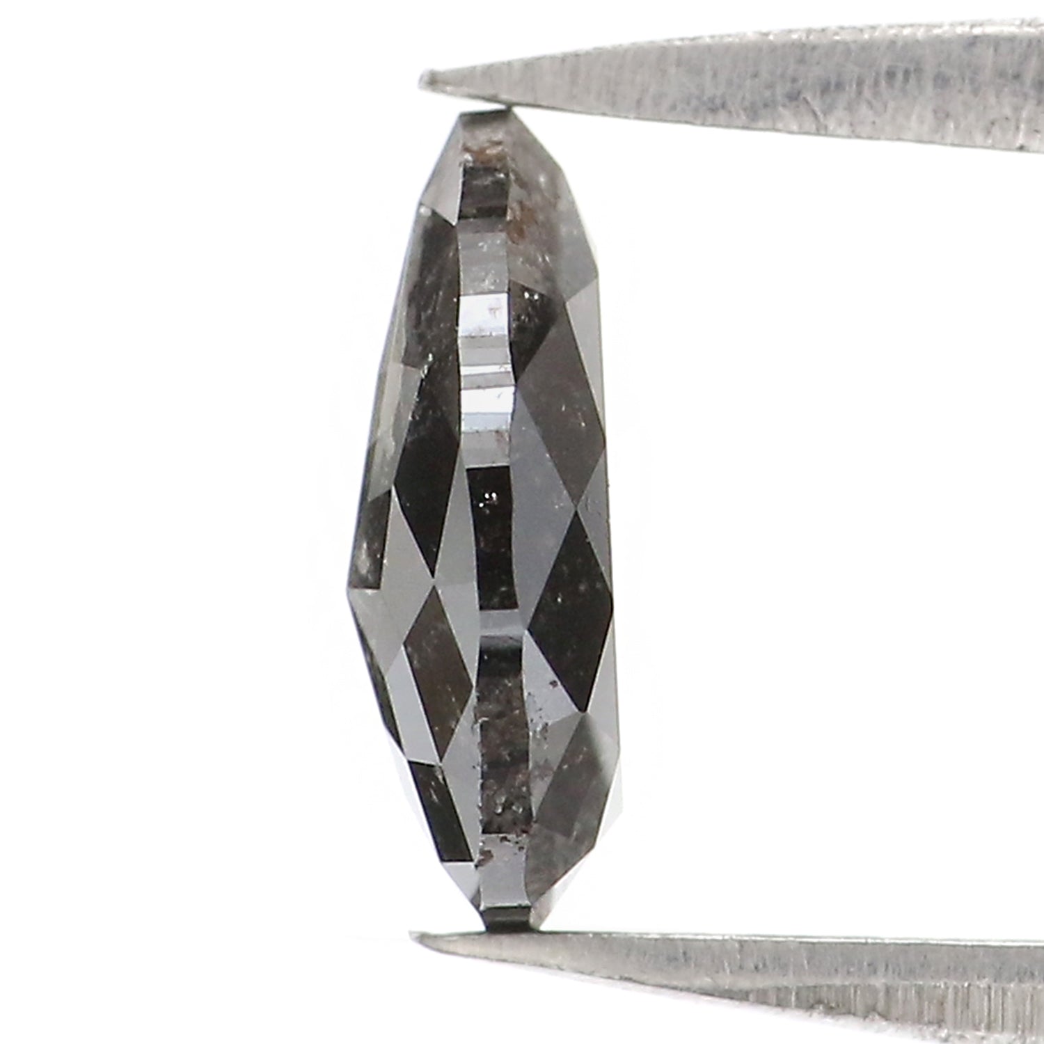 1.02 CT Natural Loose Pear Shape Diamond Salt And Pepper Pear Rose Cut Diamond 7.95 MM Black Grey Color Pear Shape Rose Cut Diamond LQ3002