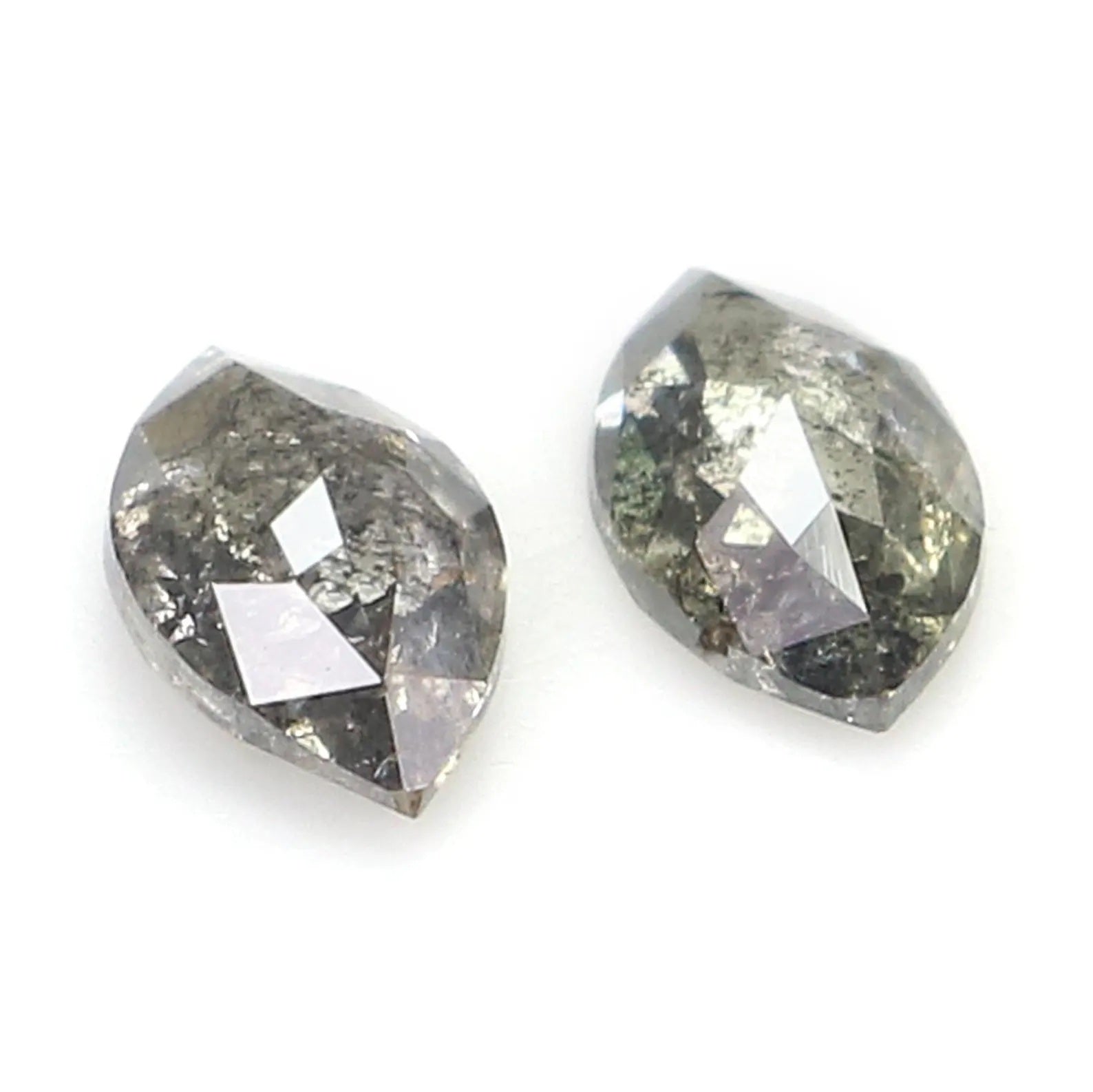 0.49 CT Natural Loose Marquise Shape Pair Diamond Salt And Pepper Marquise Diamond 5.50 MM Black Grey Color Marquise Rose Cut Diamond NQ2110