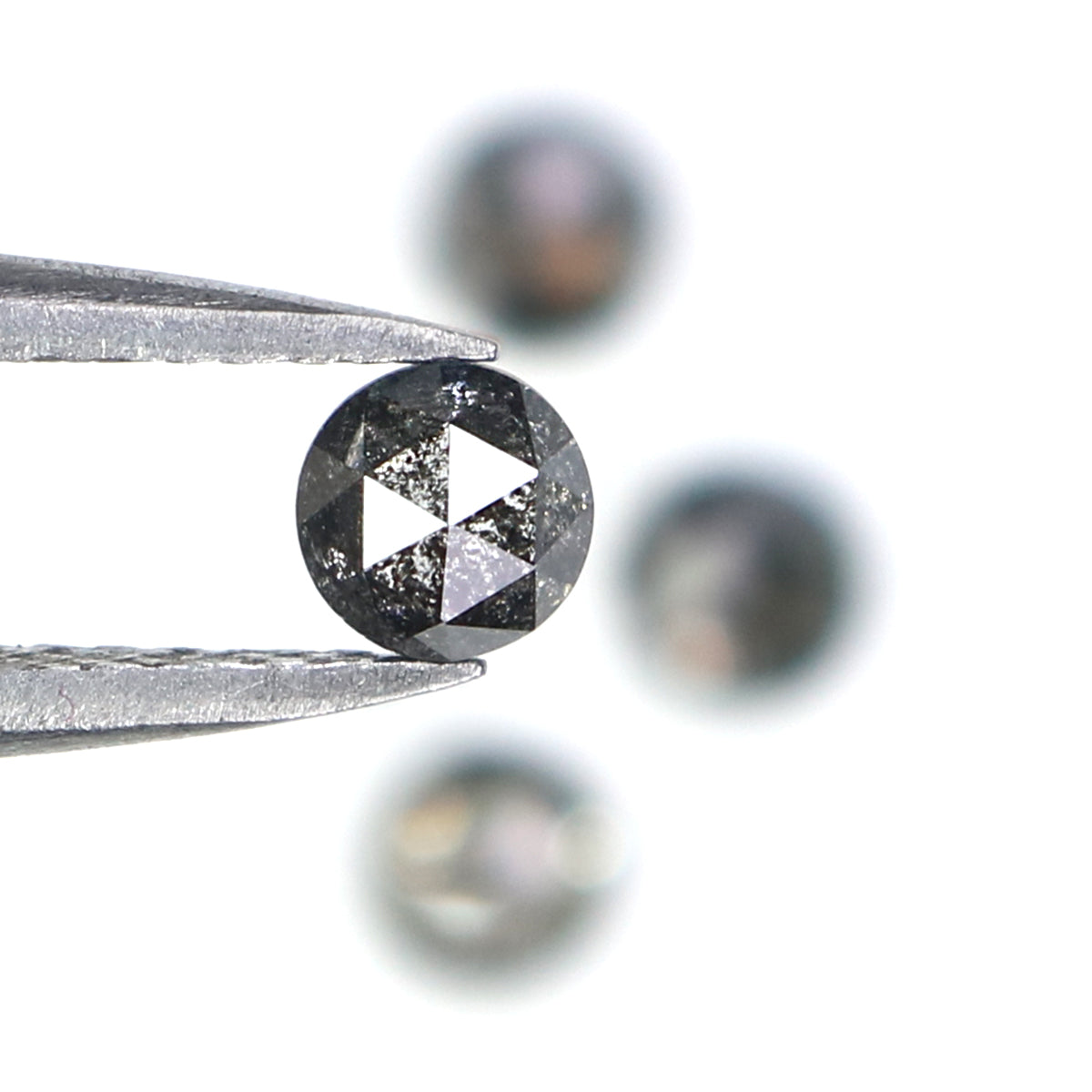1.02 Ct Natural Loose Round Rose Cut Diamond Salt And Pepper Round Shape Diamond 3.65 MM Natural Black Grey Round Rose Cut Diamond LQ2787