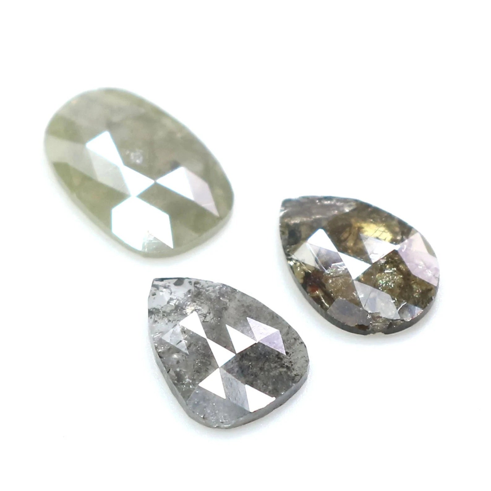 Natural Loose Mix Shape Diamond Grey Color 1.39 CT 7.10 MM Mix Shape Rose Cut Diamond KDN8394