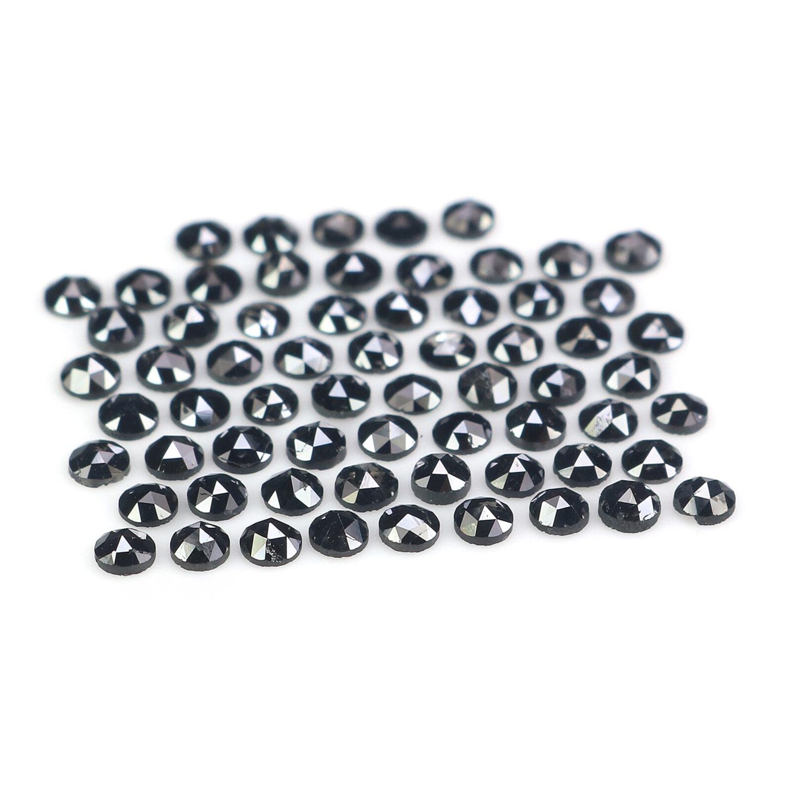 2.81 CT Natural Loose Round Shape Diamond Black Color Round Diamond 2.10 MM Natural Loose Diamond Black Color Round Rose Cut Diamond NQ1805