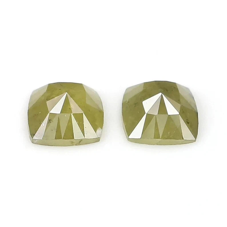 0.99 Ct Natural Loose Cushion Shape Pair Diamond Yellow Color Cushion Diamond 5.75 MM Natural Yellow Color Cushion Rose Cut Diamond NQ2469