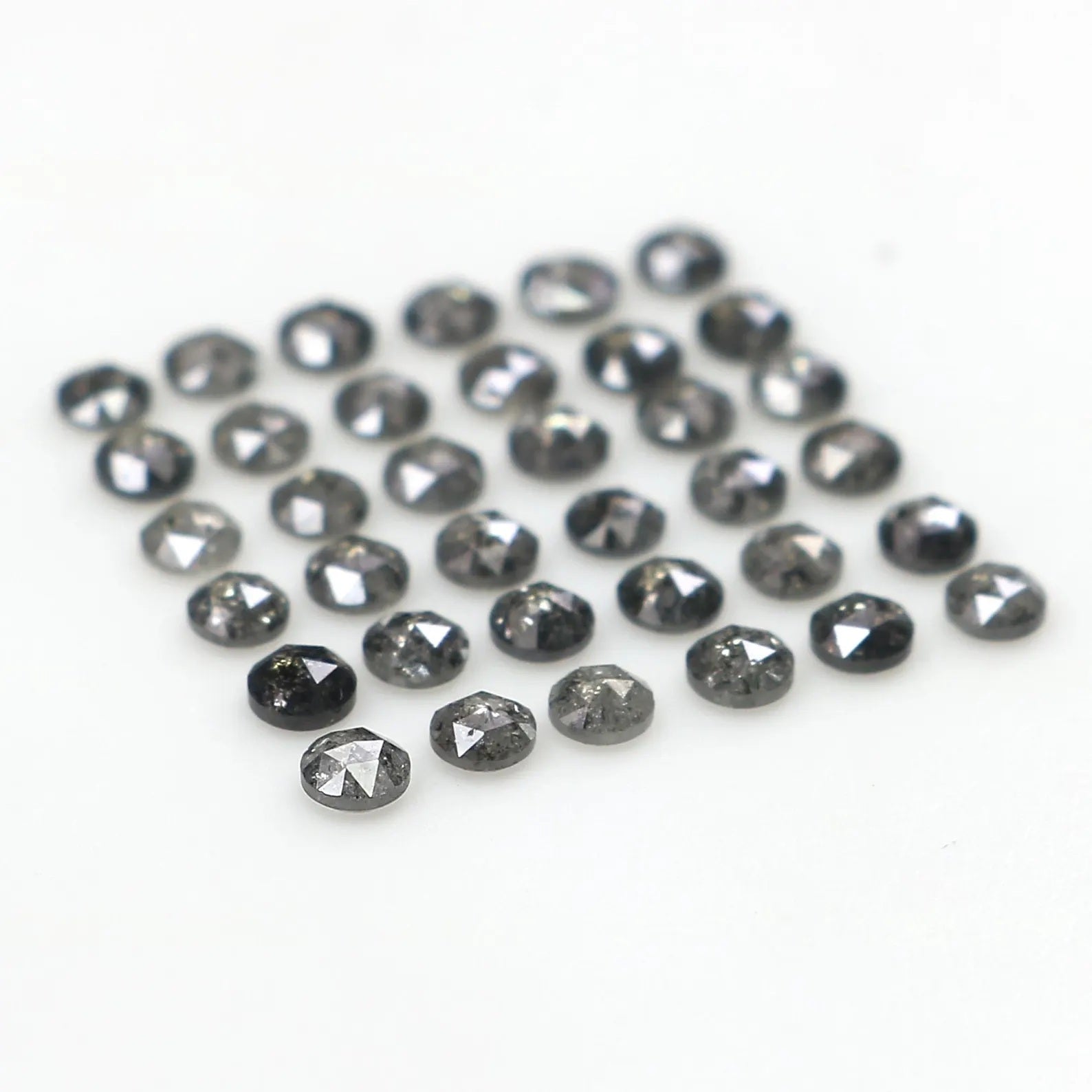 1.06 CT Natural Loose Round Rose Cut Diamond Salt And Pepper Round Diamond 1.80 MM Natural Black Grey Color Round Rose Cut Diamond NQ1559