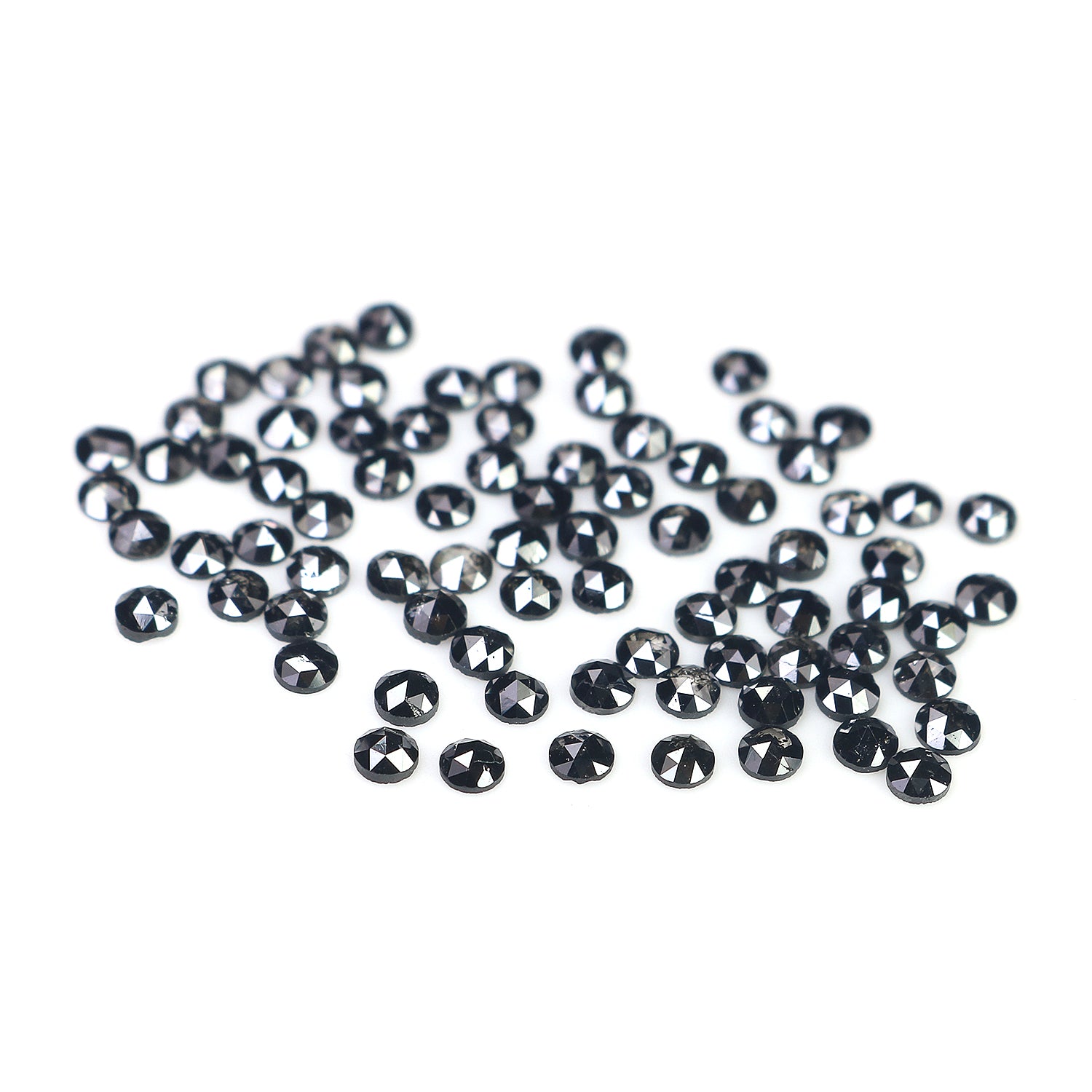 3.54 CT Natural Loose Round Rose Cut Diamond Black Color Round Shape Diamond 2.20 MM Natural Loose Black Color Round Rose Cut Diamond LQ1771