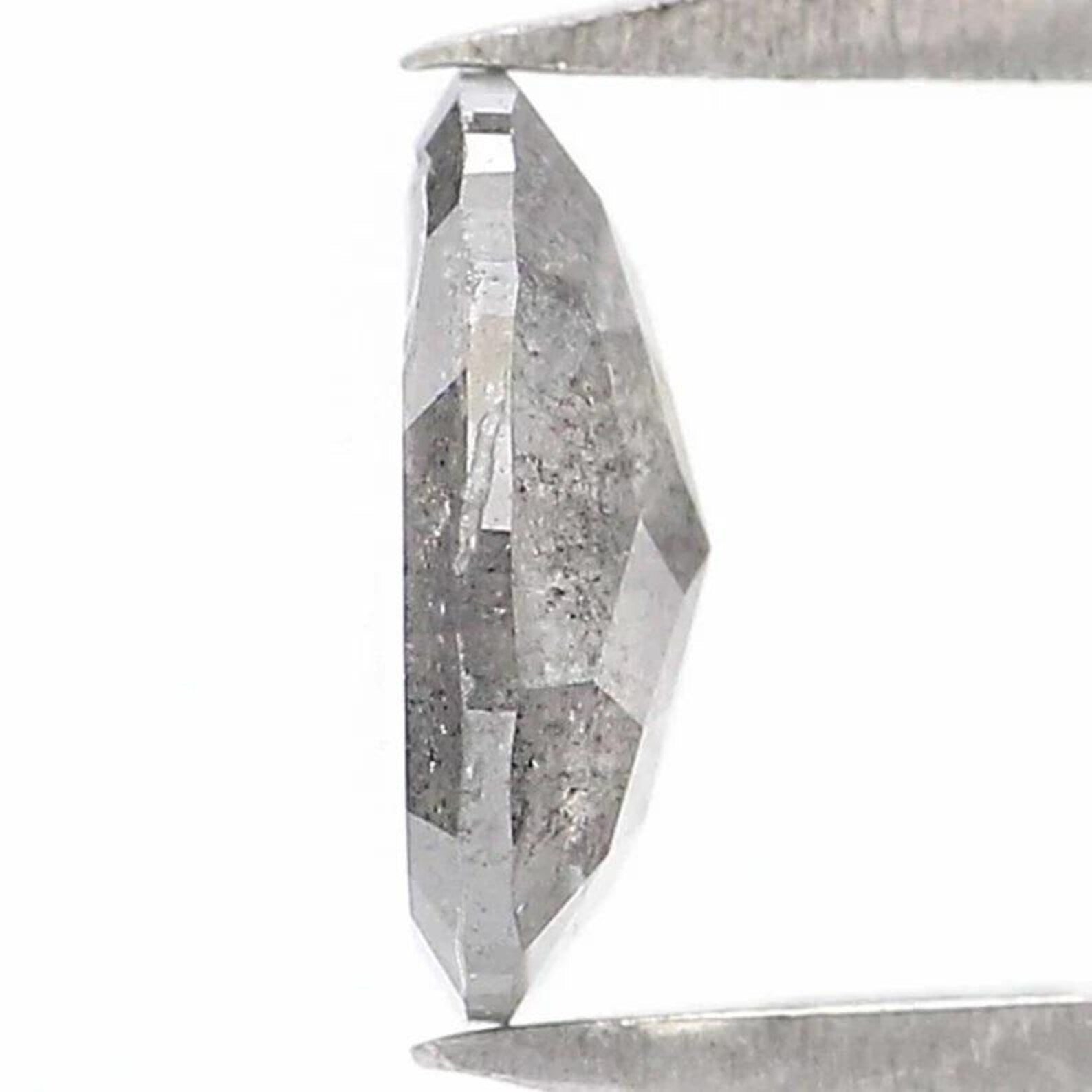 0.51 CT Natural Loose Oval Shape Diamond Salt And Pepper Oval Diamond 6.40 MM Natural Loose Black Grey Color Oval Rose Cut Diamond NQ9173