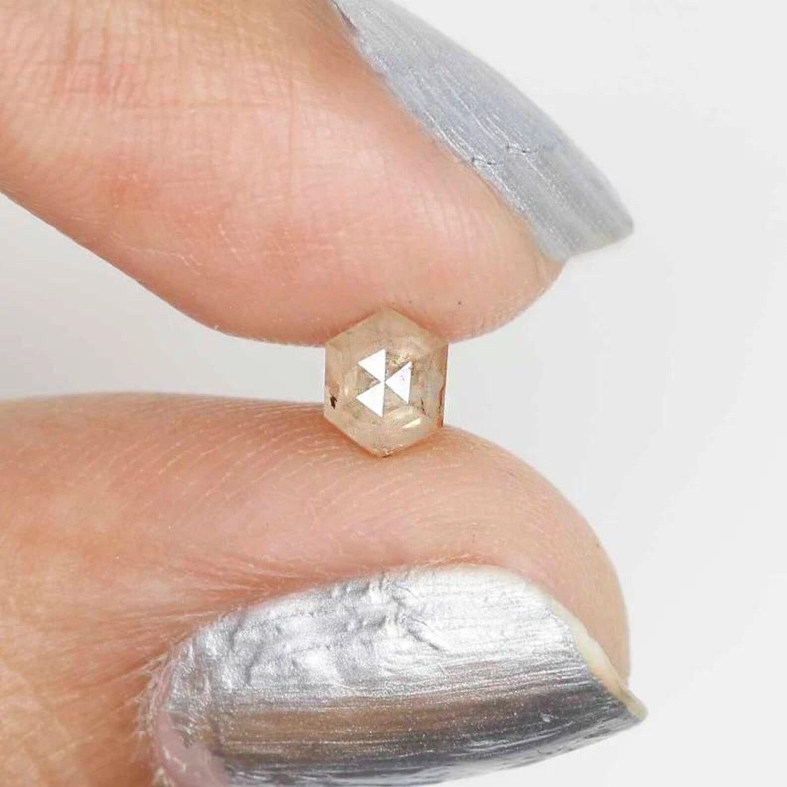 0.45 Ct Natural Loose Hexagon Shape Diamond Grey Color Hexagon Cut Diamond 4.95 MM Natural Loose Grey Color Hexagon Rose Cut Diamond NQ760