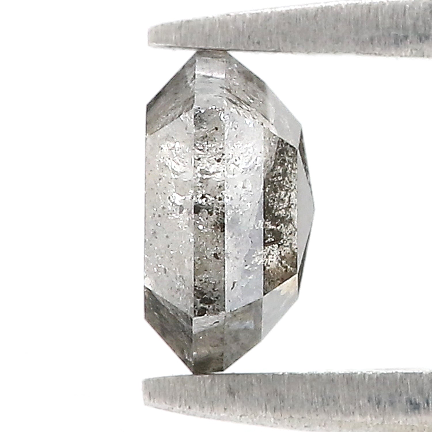 1.00 CT Natural Loose Hexagon Shape Diamond Salt And Pepper Hexagon Diamond 6.35 MM Black Grey Color Hexagon Shape Rose Cut Diamond KDL276