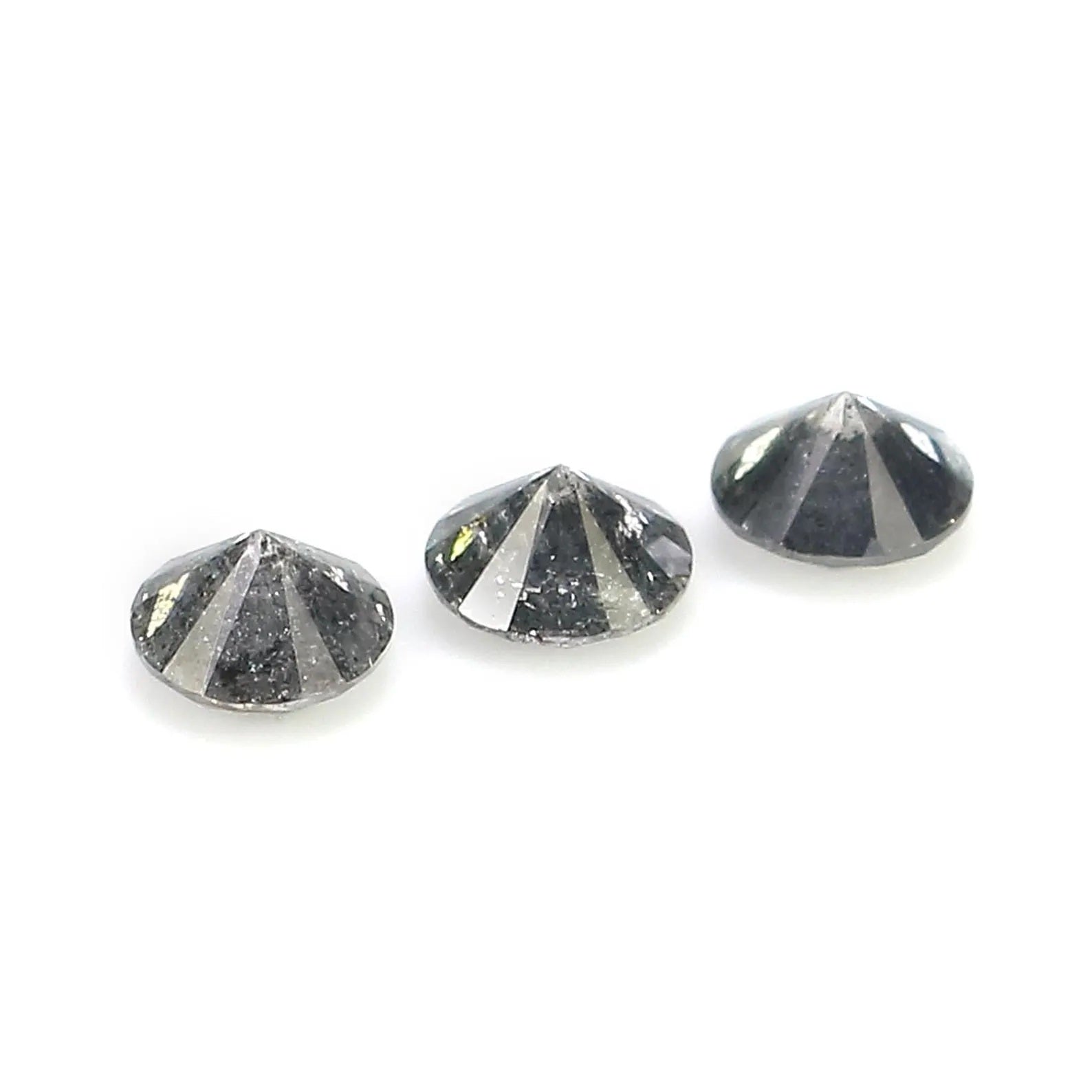 0.57 Ct Natural Loose Round Shape Diamond Salt And Pepper Round Diamond 3.60 MM Natural Black Grey Color Round Brilliant Cut Diamond NQ1476