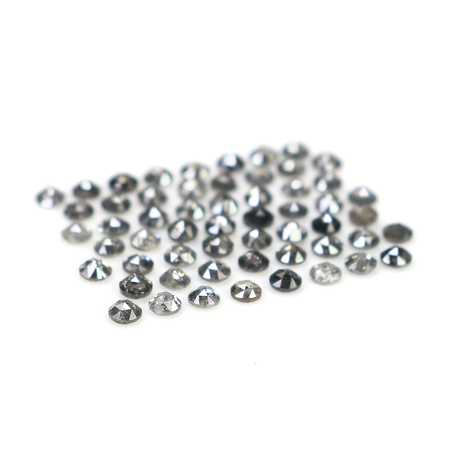 2.00 Ct Natural Loose Round Cut Diamond Salt And Pepper Diamond 1.90 MM Natural Loose Diamond Black Grey Color Round Rose Cut Diamond LQ3034