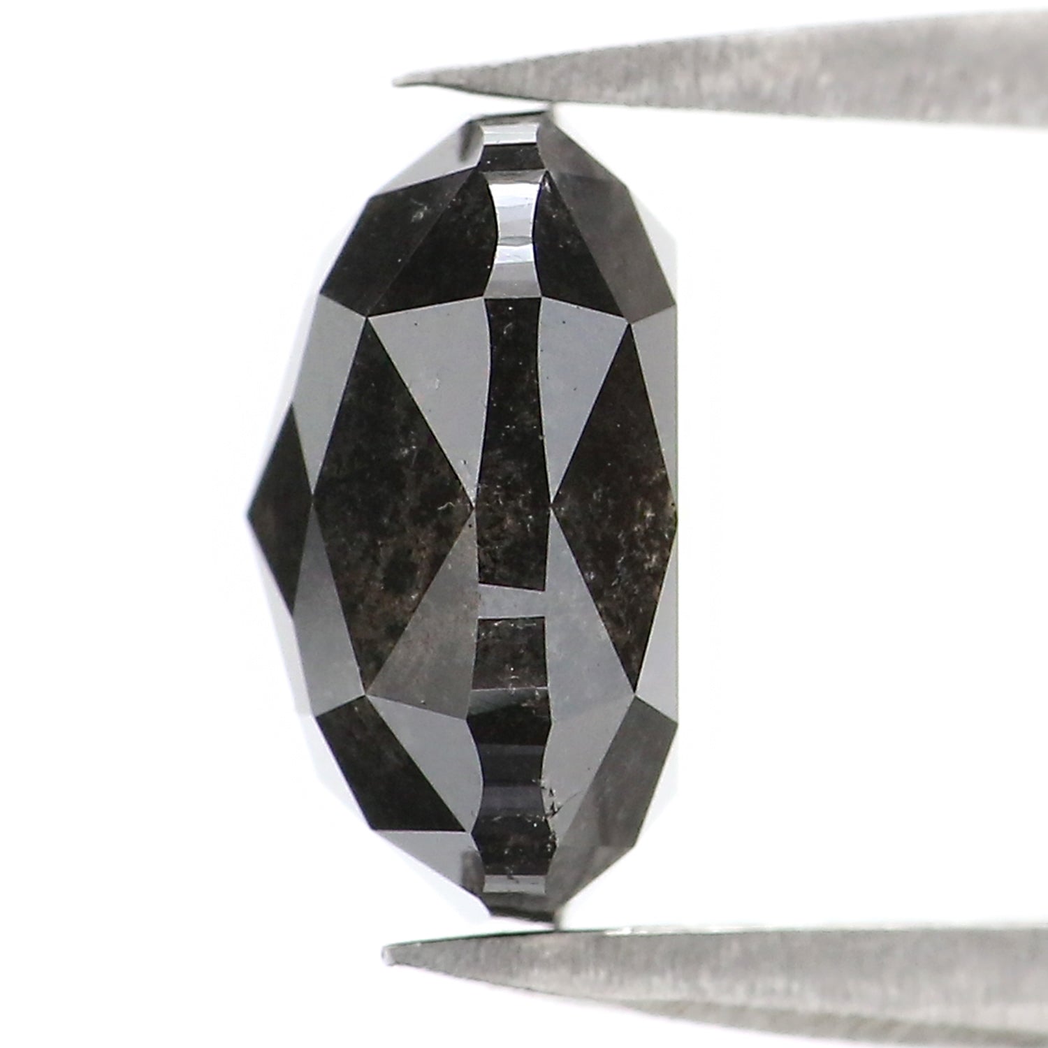 3.24 CT Natural Loose Cushion Shape Diamond Salt And Pepper Cushion Diamond 8.75 MM Natural Black Grey Color Cushion Rose Cut Diamond LC21