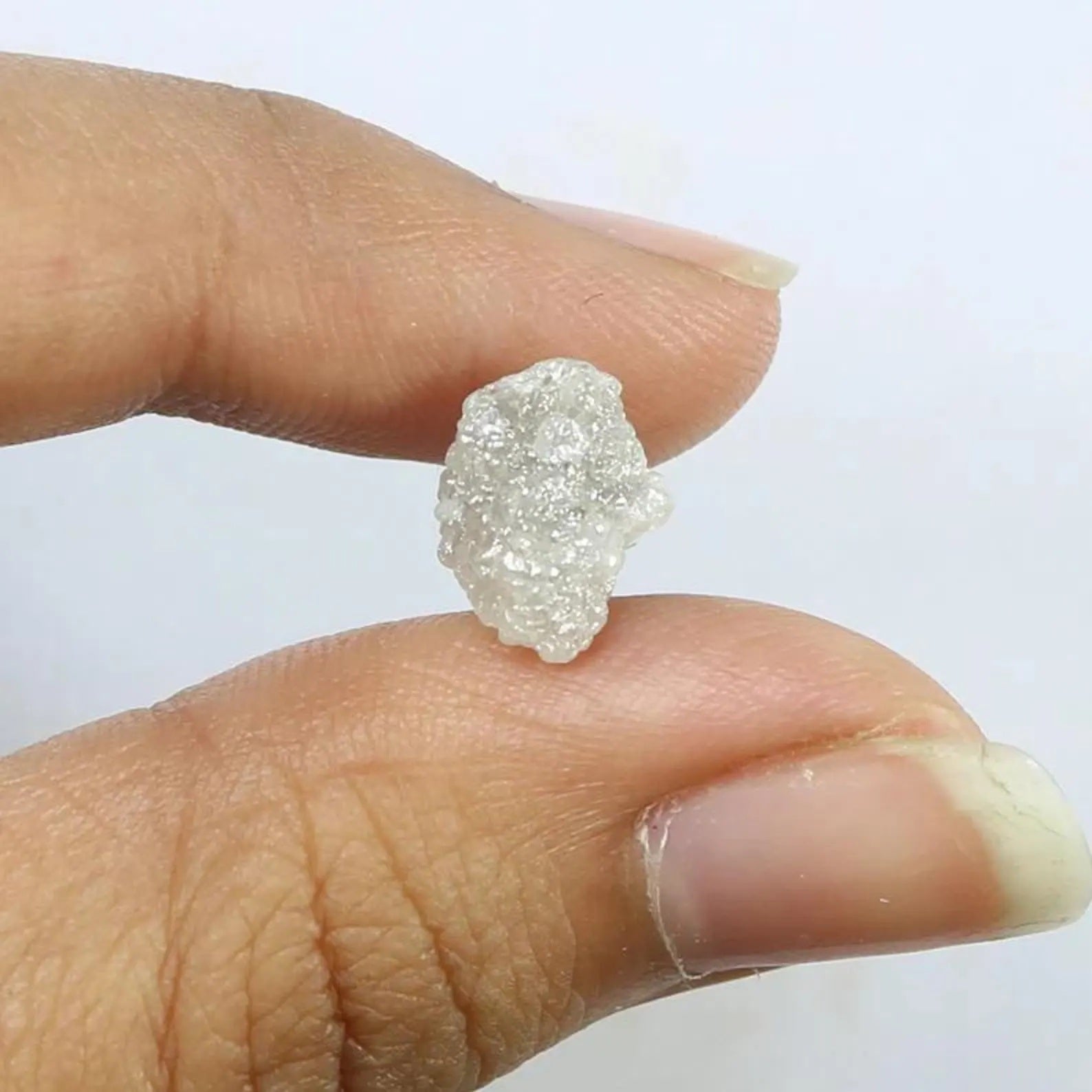 3.54 CT Natural Loose Rough Shape Diamond Grey Color Rough Cut Diamond 10.50 MM Natural Loose White Color Rough Irregular Cut Diamond NQ149