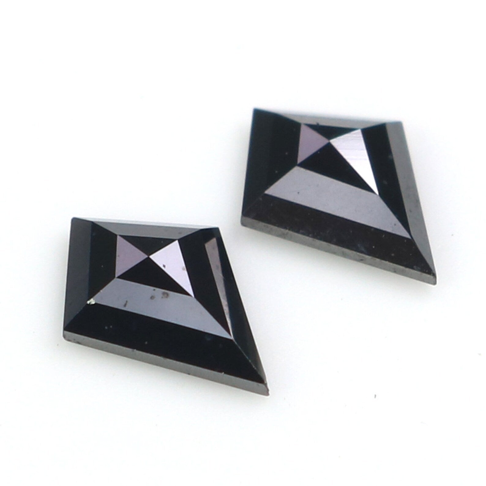 0.64 CT Natural Loose Kite Cut Pair Diamond Black Color Kite Shape Diamond 6.95 MM Natural Black Color Diamond Kite Rose Cut Diamond N2273