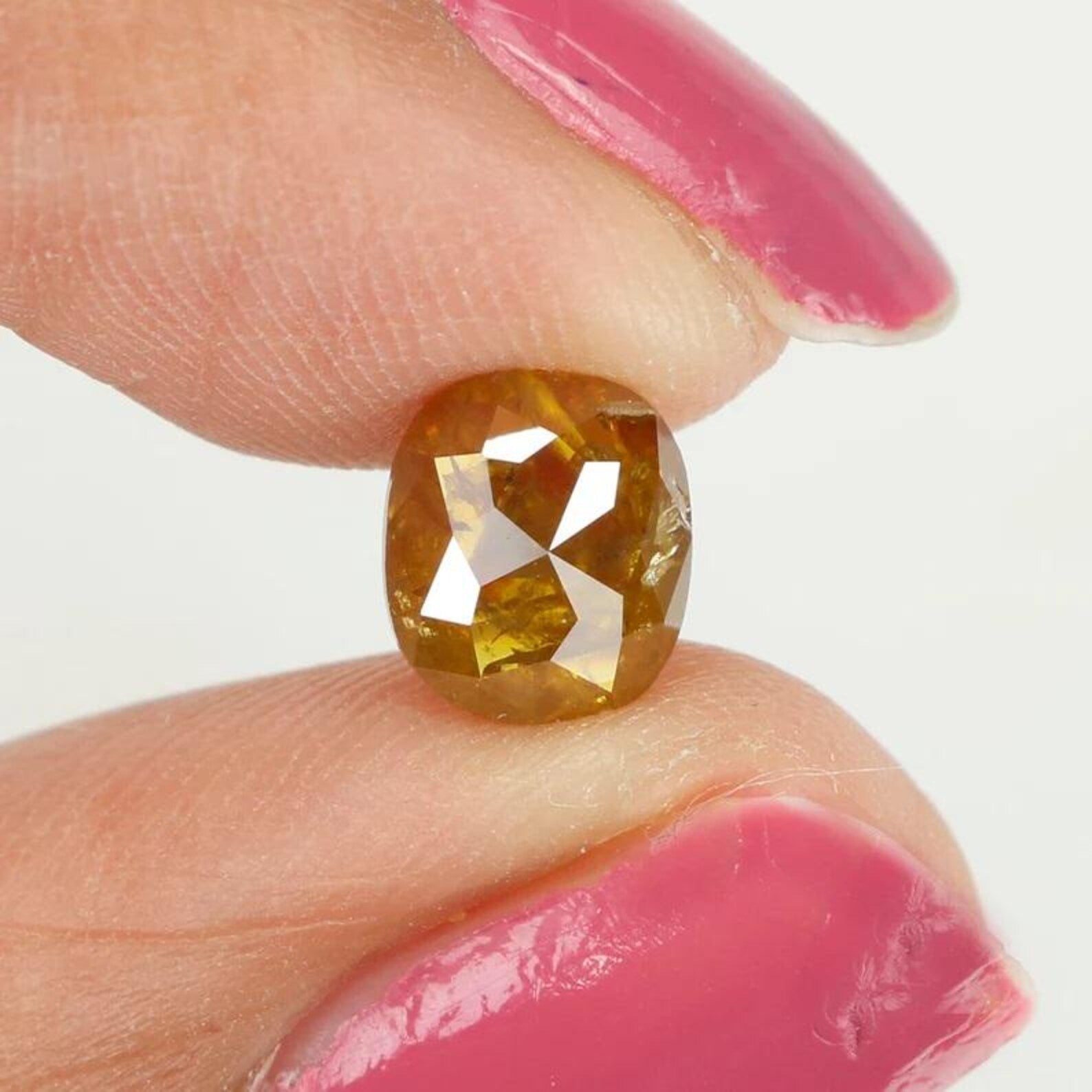 1.26 CT Natural Loose Oval Shape Diamond Brown Color Oval Cut Diamond 6.95 MM Natural Loose Brown Color Diamond Oval Rose Cut Diamond NQ990