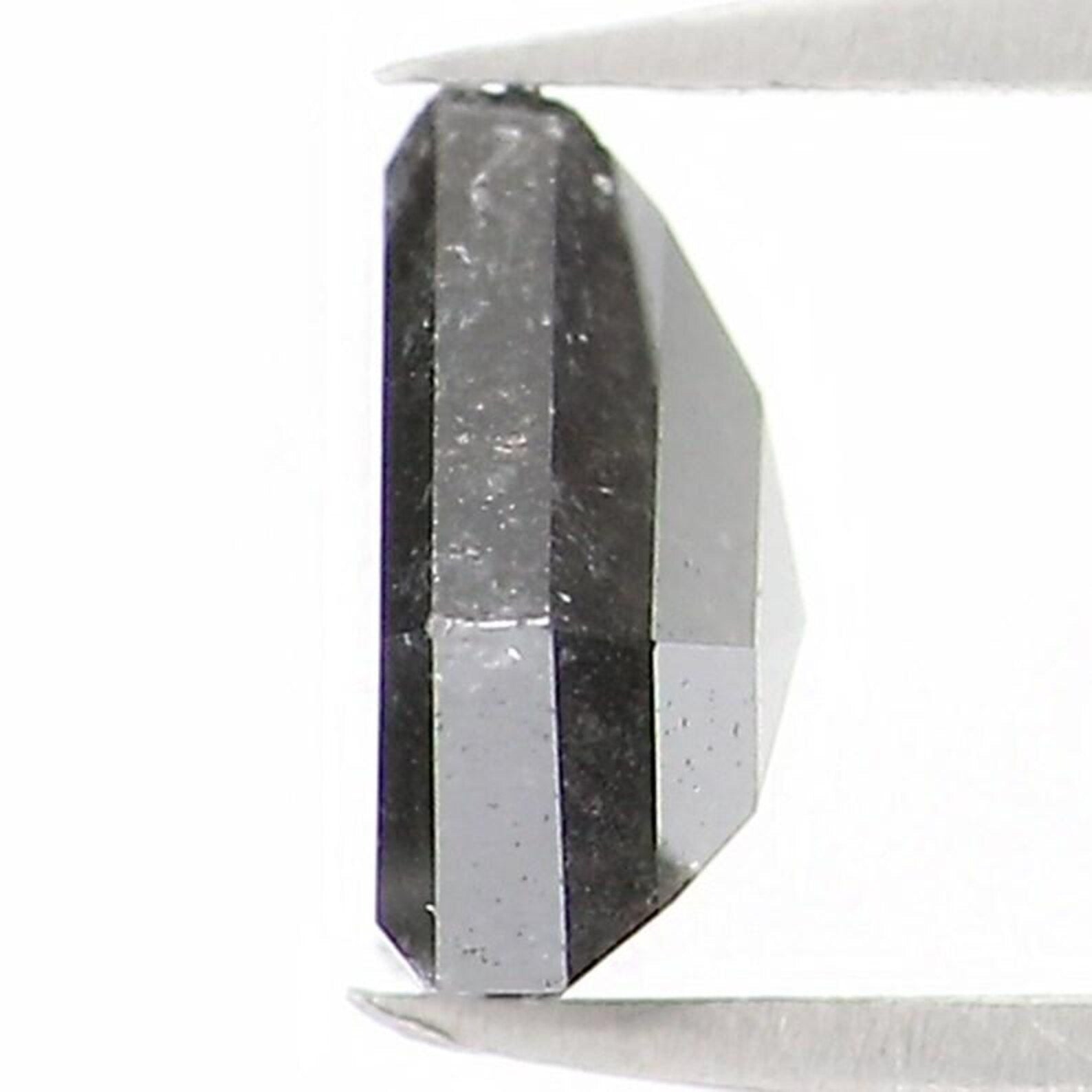 0.66 Ct Natural Loose Shield Shape Diamond Salt And Pepper Shield Diamond 5.10 MM Natural Black Grey Color Shield Rose Cut Diamond NQ1532